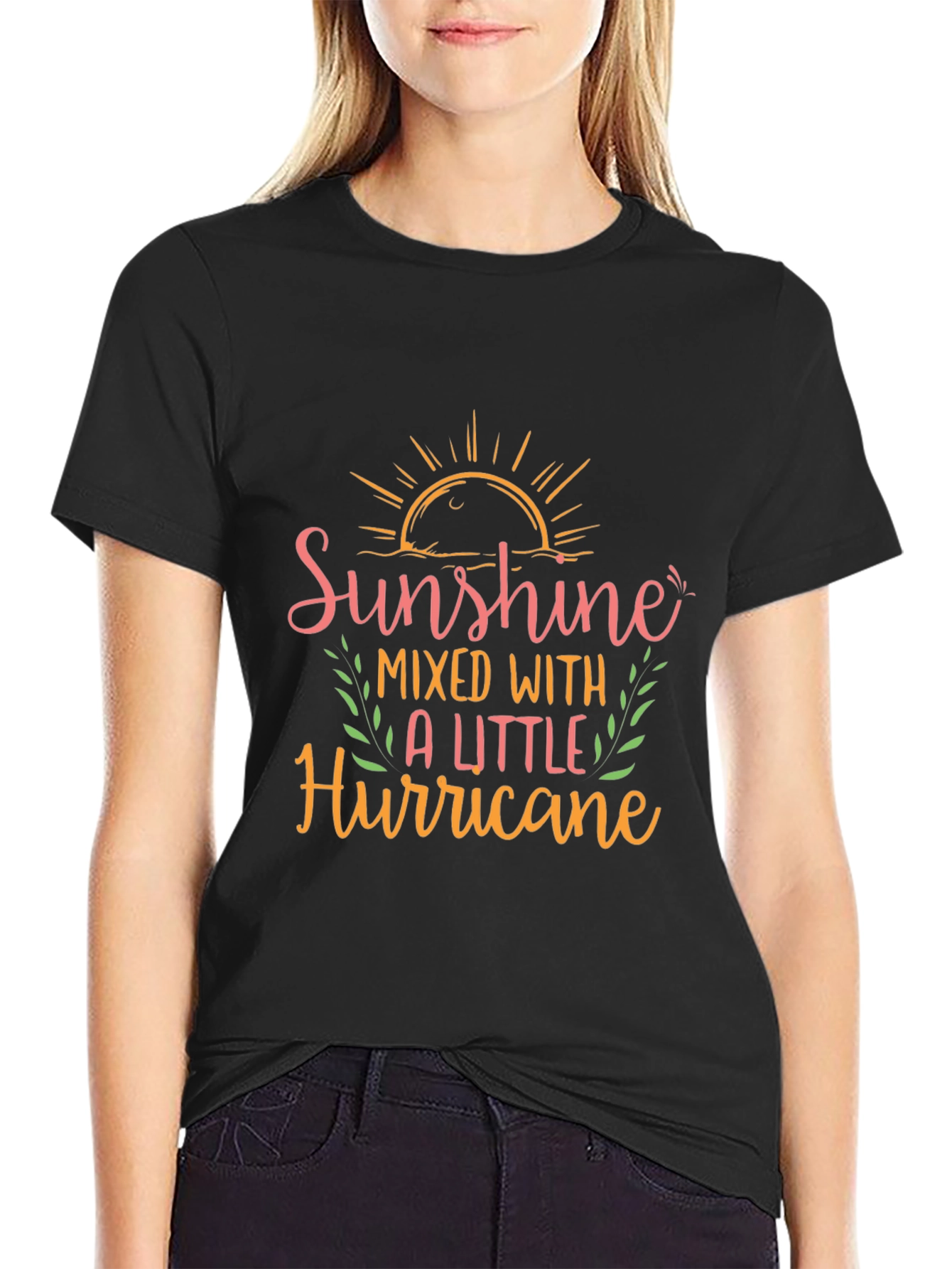 Sunshine Hurricane Graphic Tee - Black