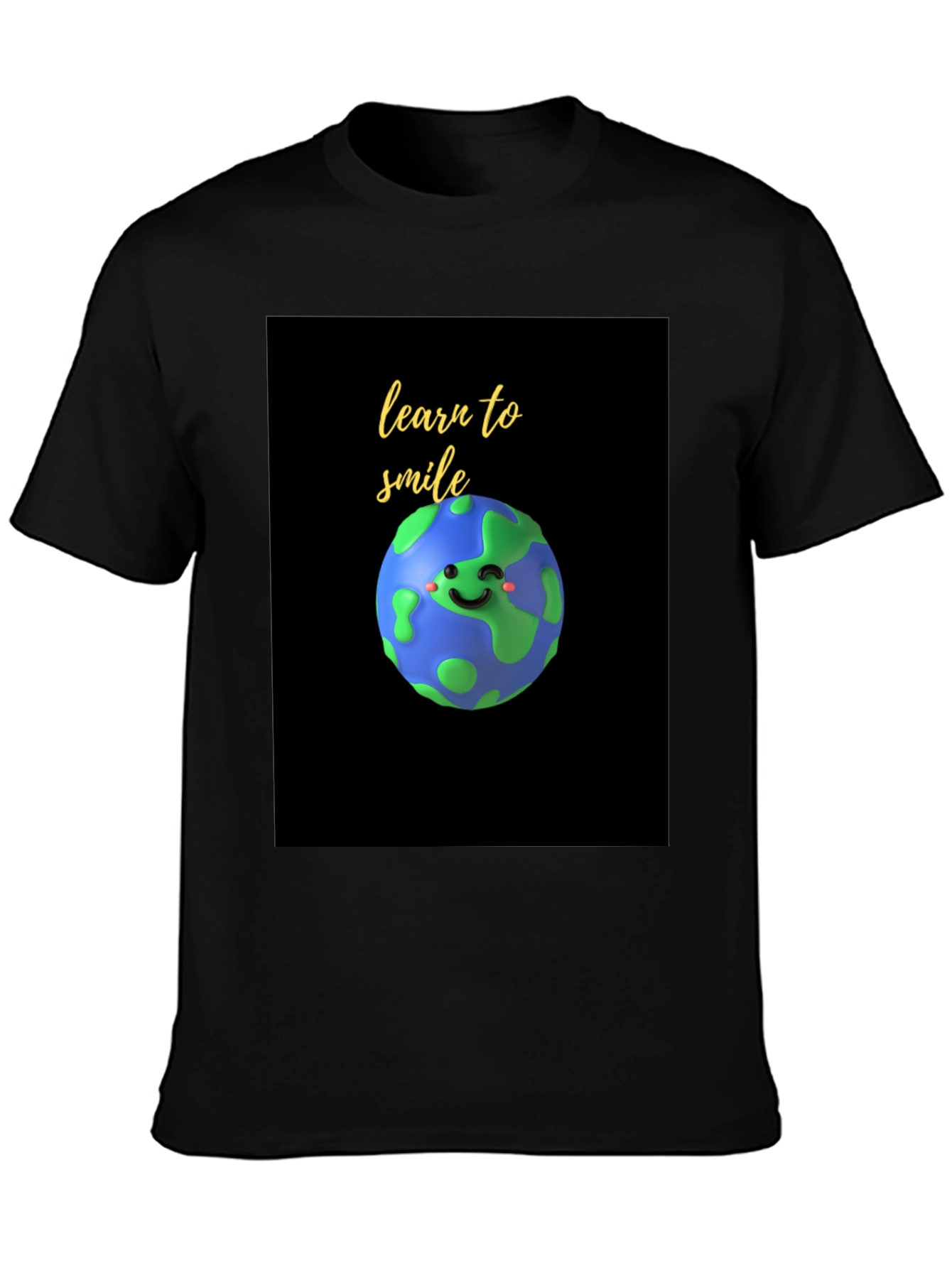 Learn to Smile Earth Graphic Tee - Black