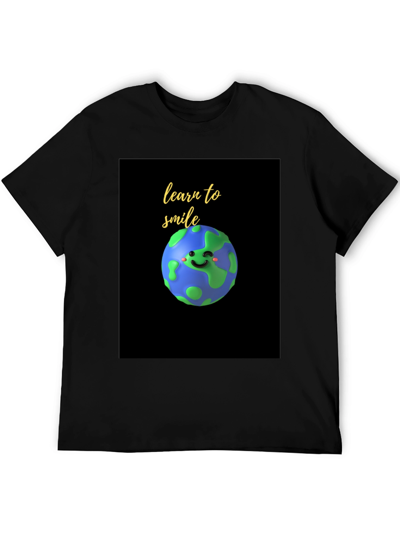 Learn to Smile Earth Graphic Tee - Black