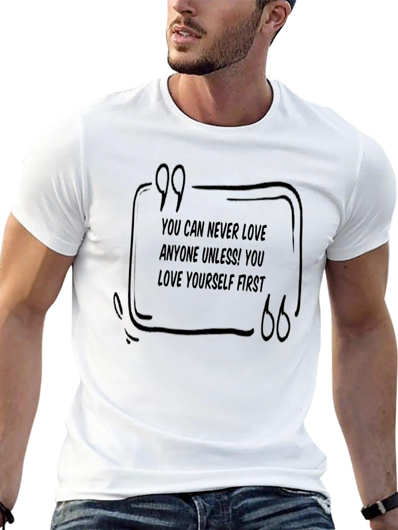 Love Yourself First Black Graphic Tee