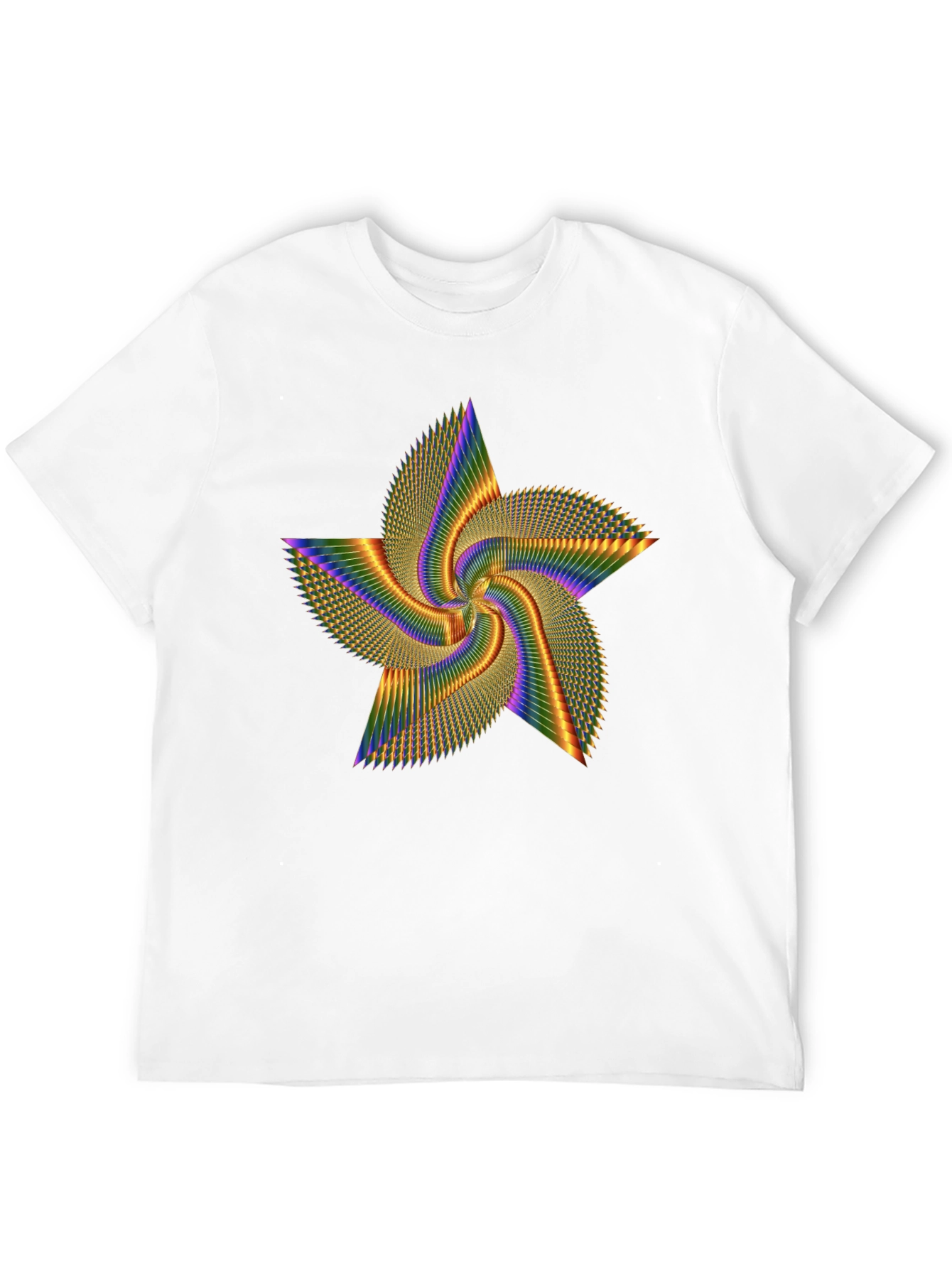 Rainbow Star Spin Black Tee