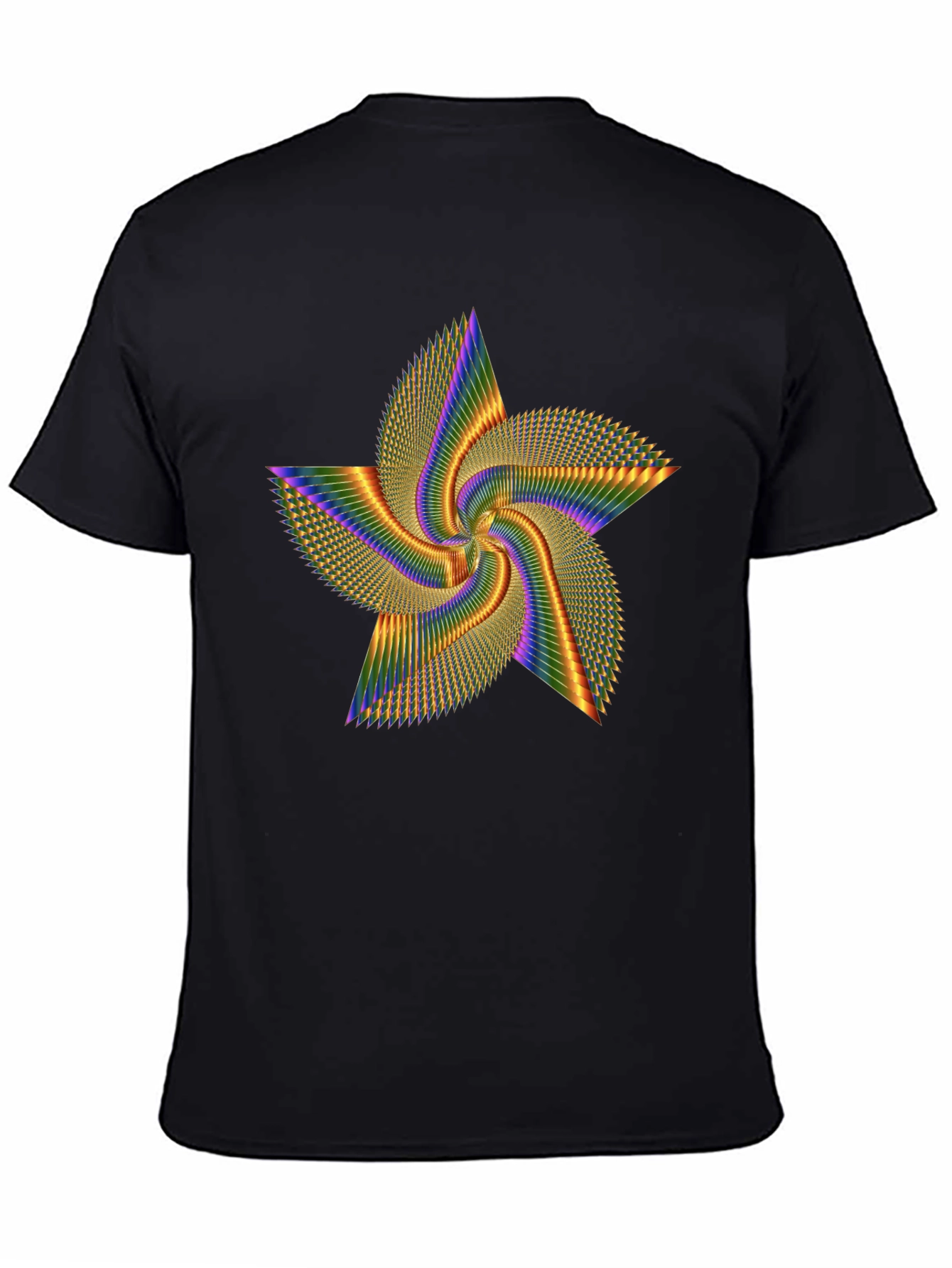 Rainbow Star Spin Black Tee