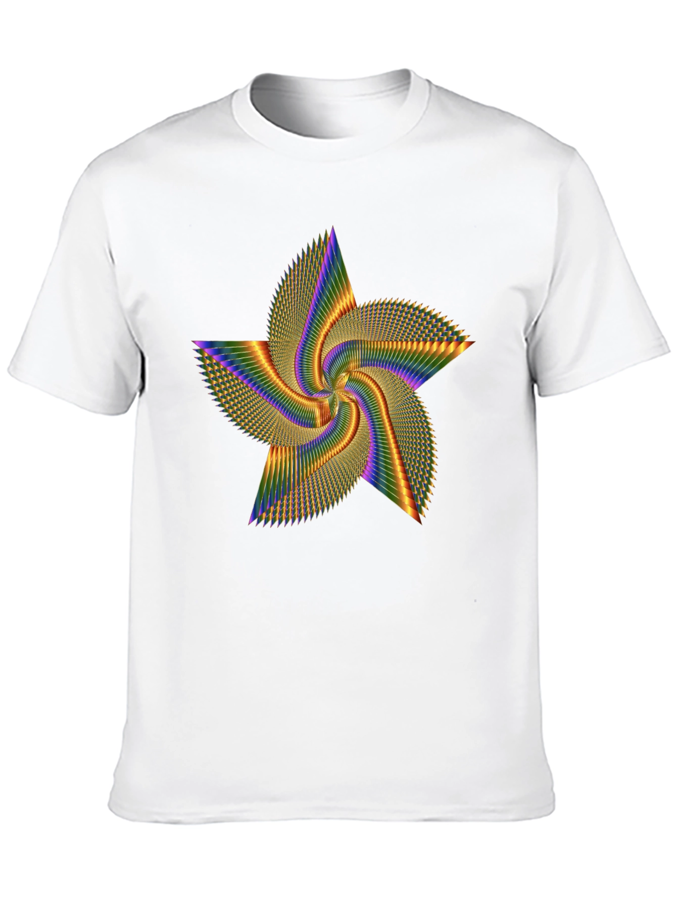 Rainbow Star Spin Black Tee