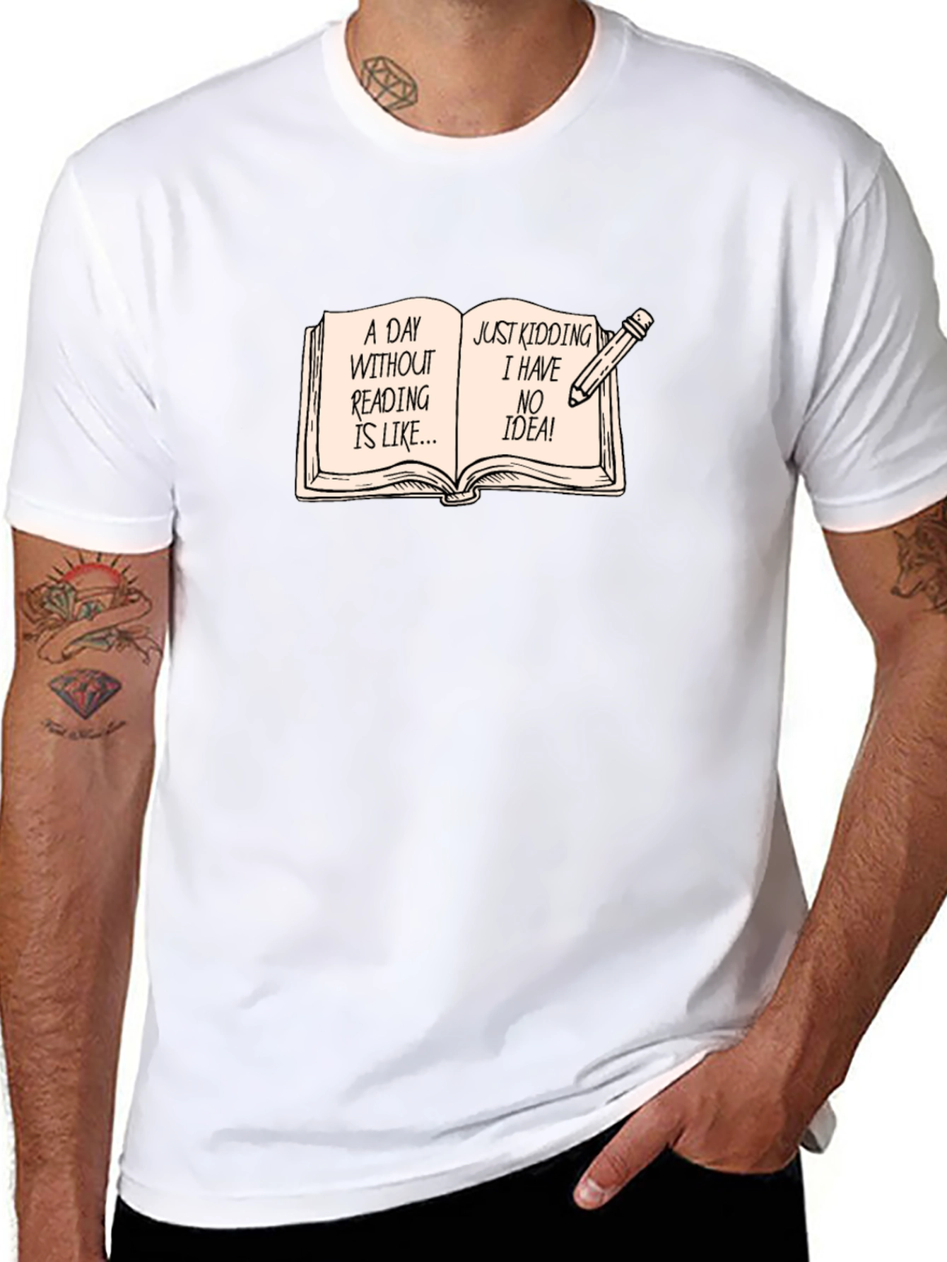 Funny Reading Bookworm Novelty T-Shirt