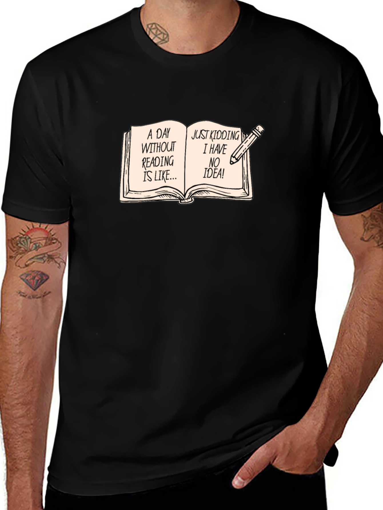 Funny Reading Bookworm Novelty T-Shirt