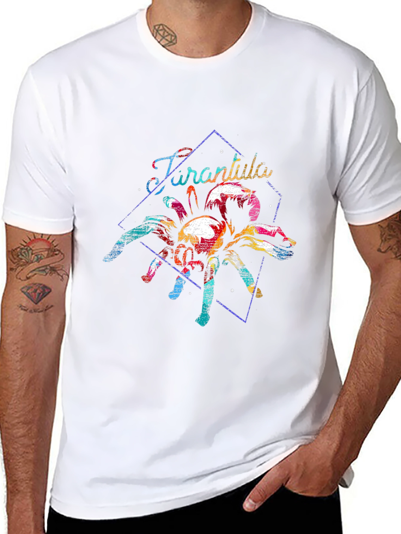 Tarantula Graphic Print Tee - Retro Spider T-Shirt