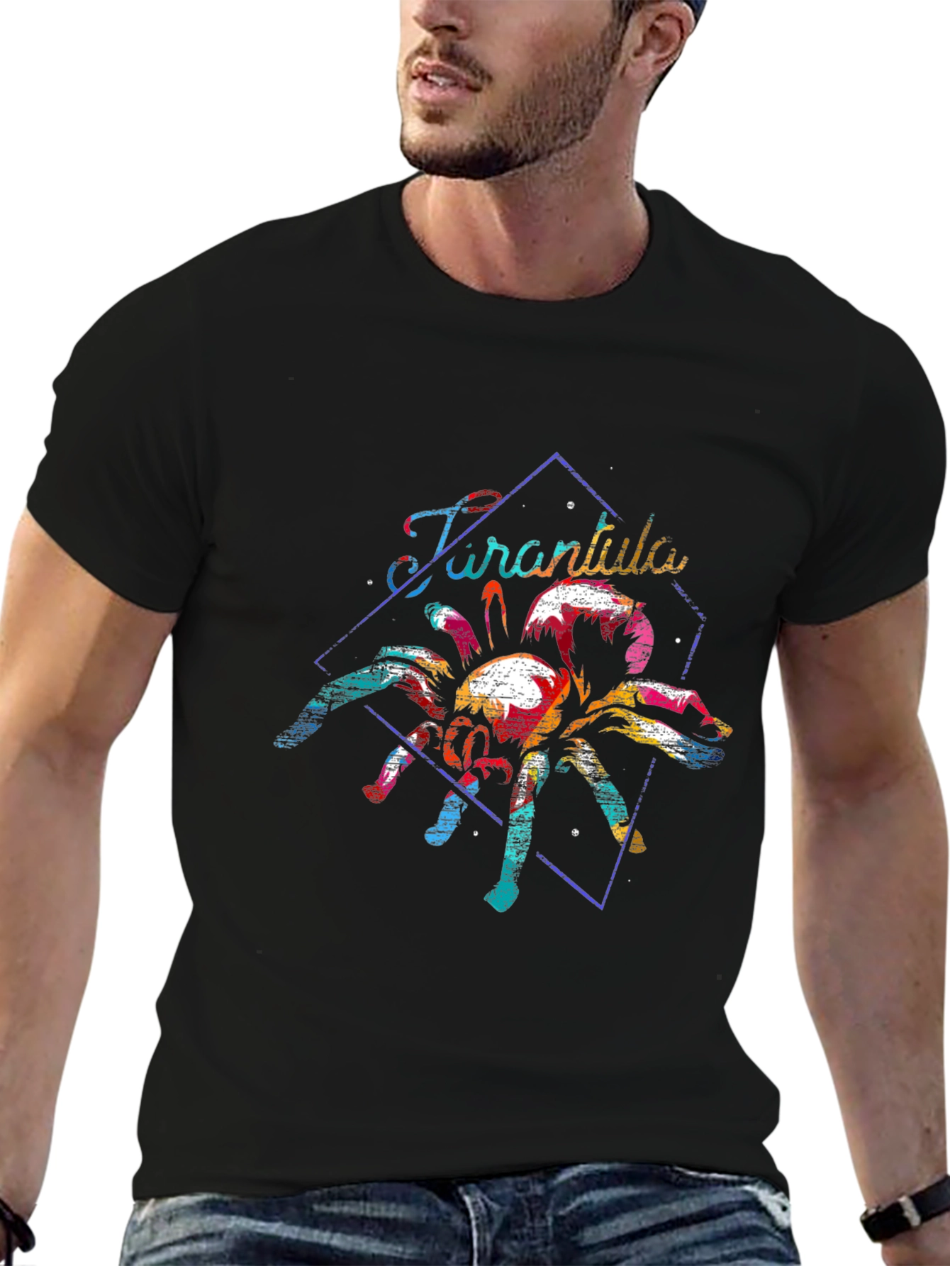 Tarantula Graphic Print Tee - Retro Spider T-Shirt