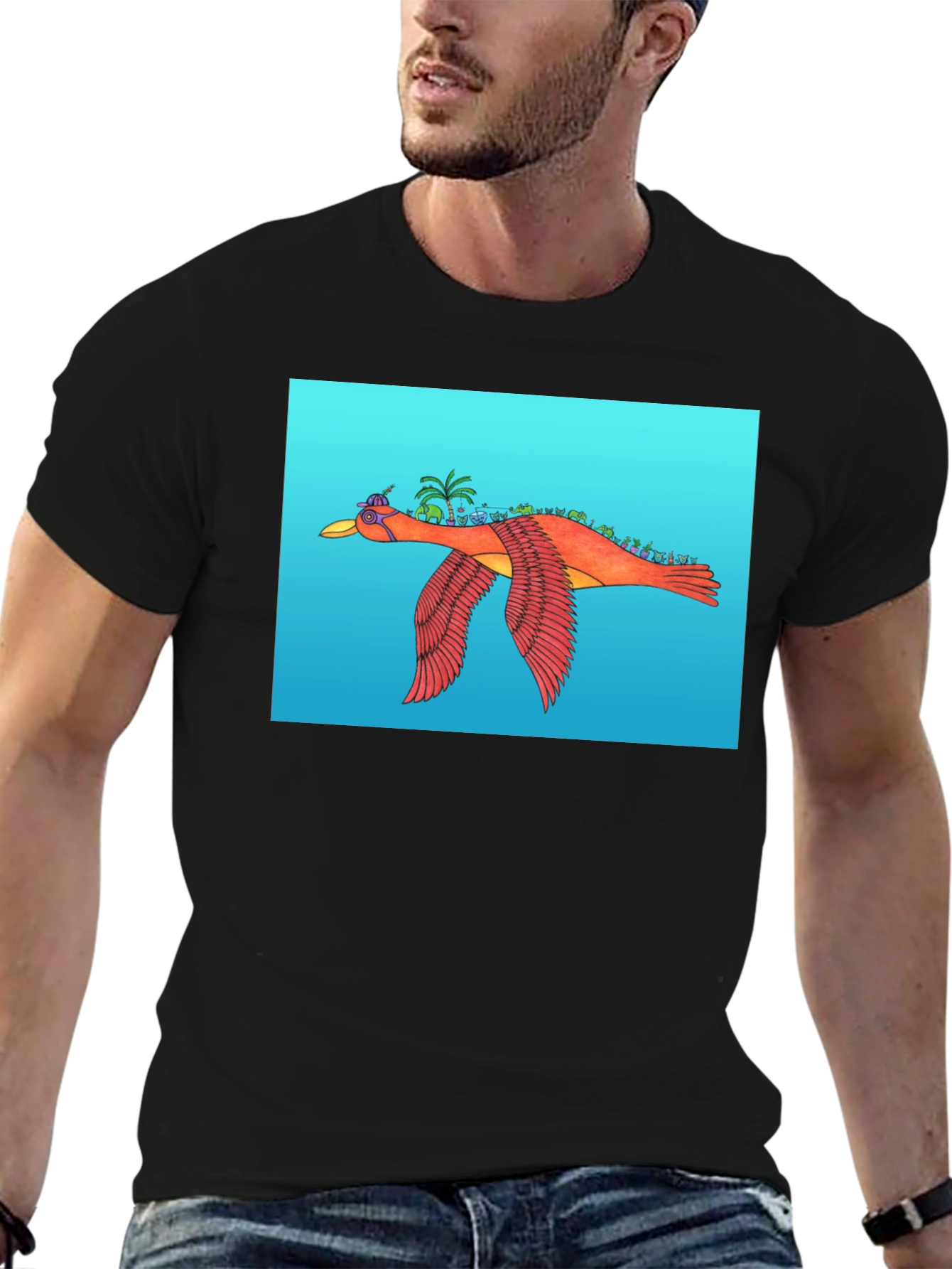 Flying Island Bird Graphic Tee