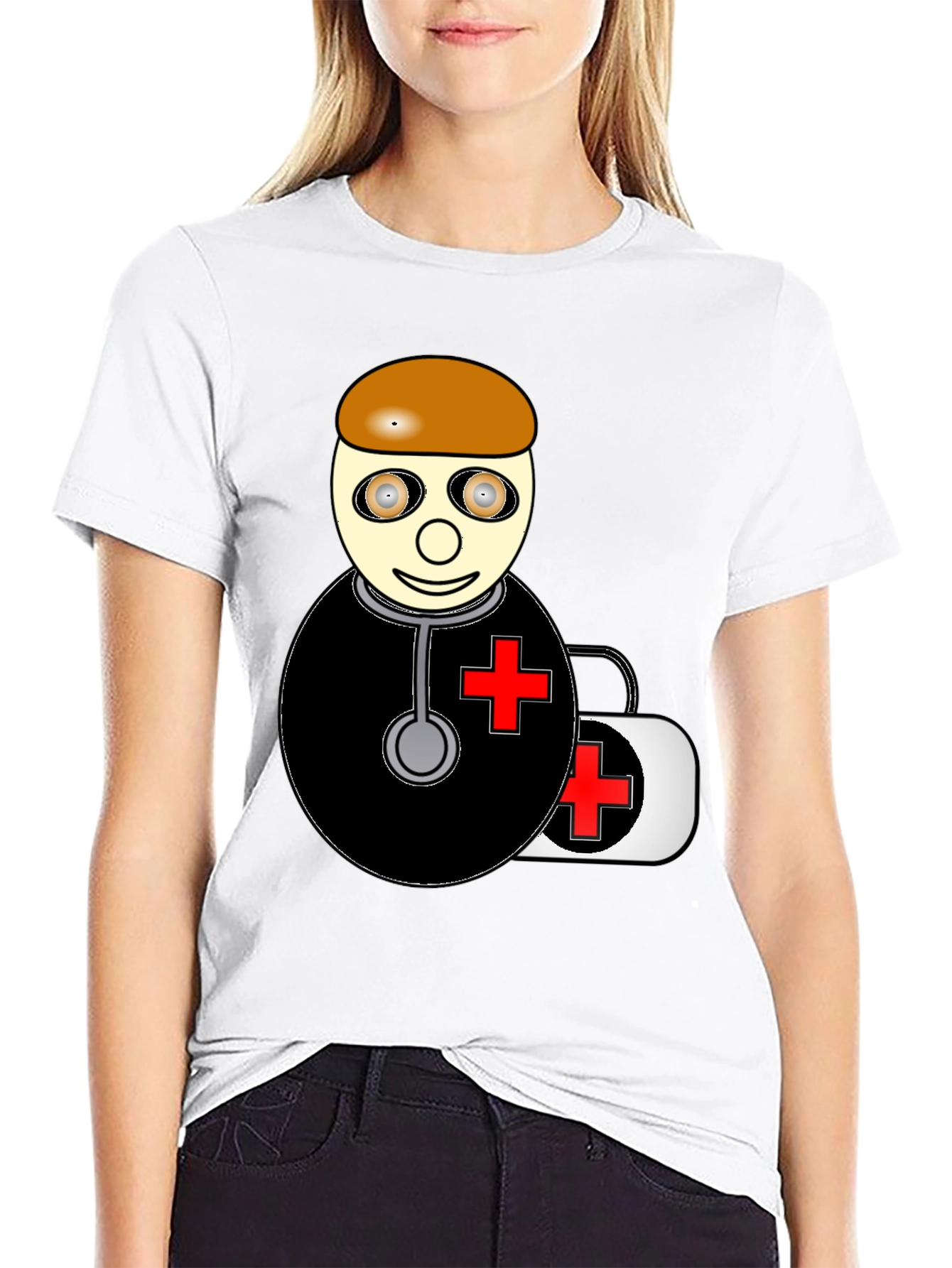 Cartoon Doctor Graphic T-Shirt