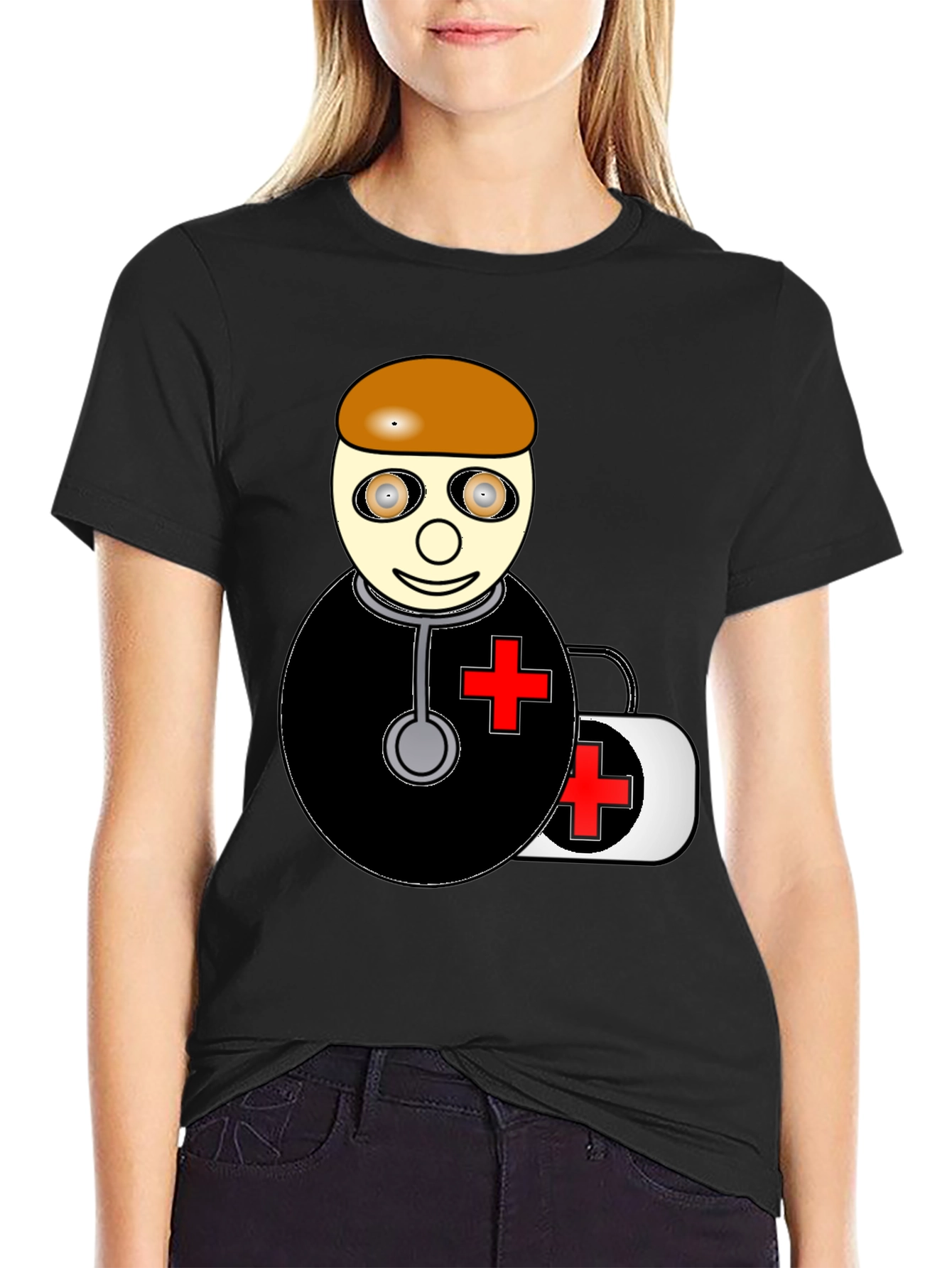 Cartoon Doctor Graphic T-Shirt