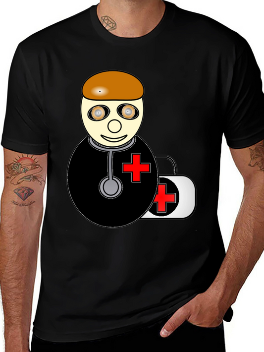Cartoon Doctor Graphic T-Shirt