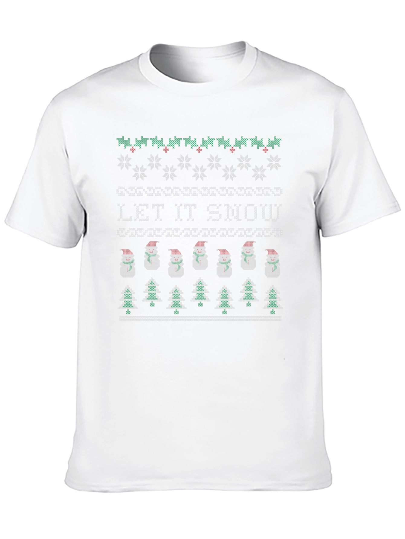 Let it Snow Ugly Christmas Sweater Style T-Shirt