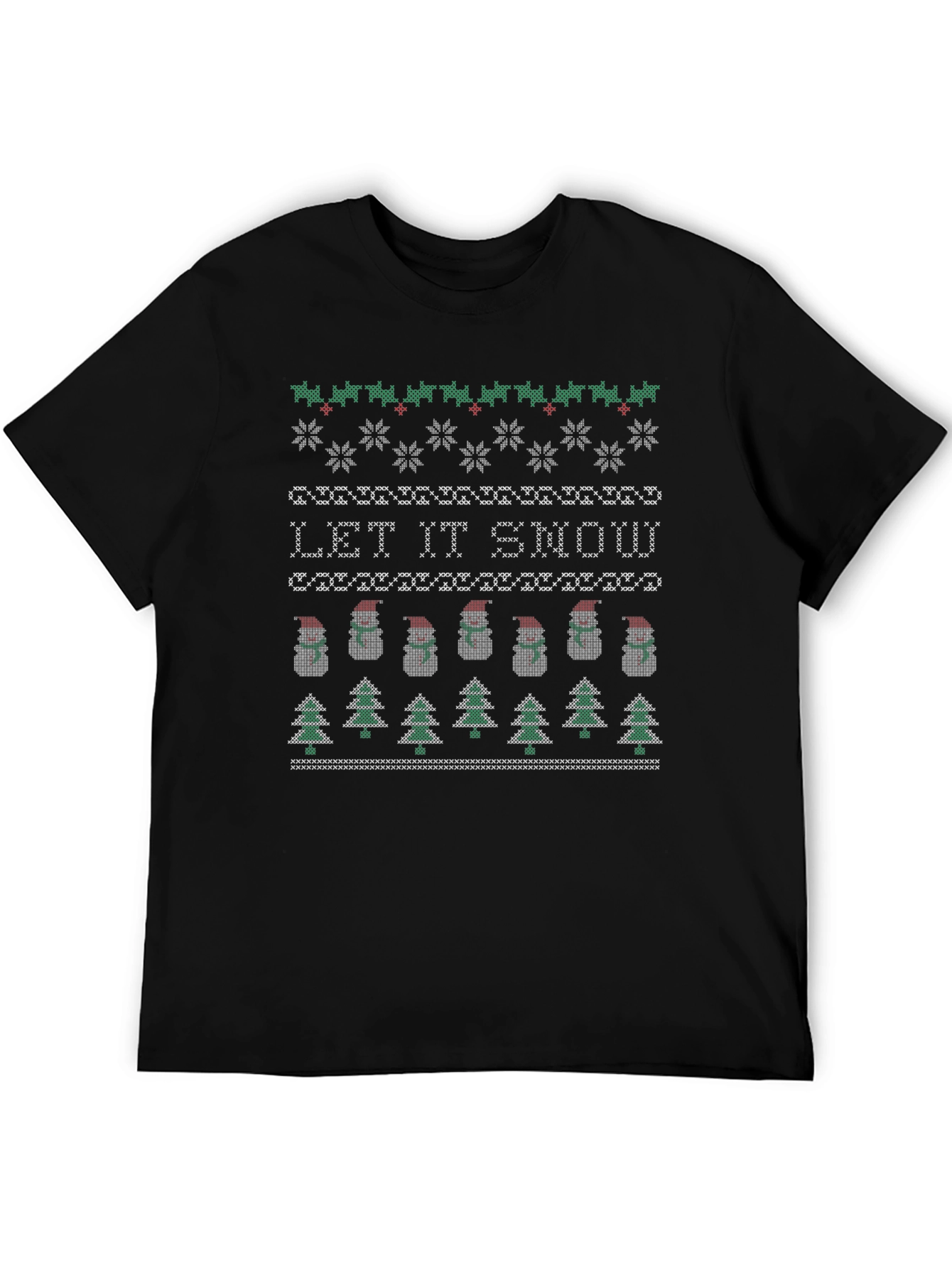 Let it Snow Ugly Christmas Sweater Style T-Shirt