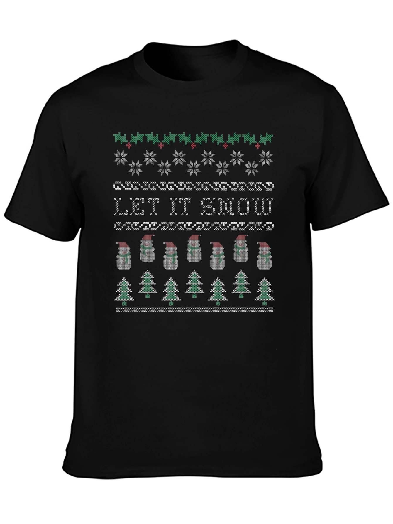 Let it Snow Ugly Christmas Sweater Style T-Shirt