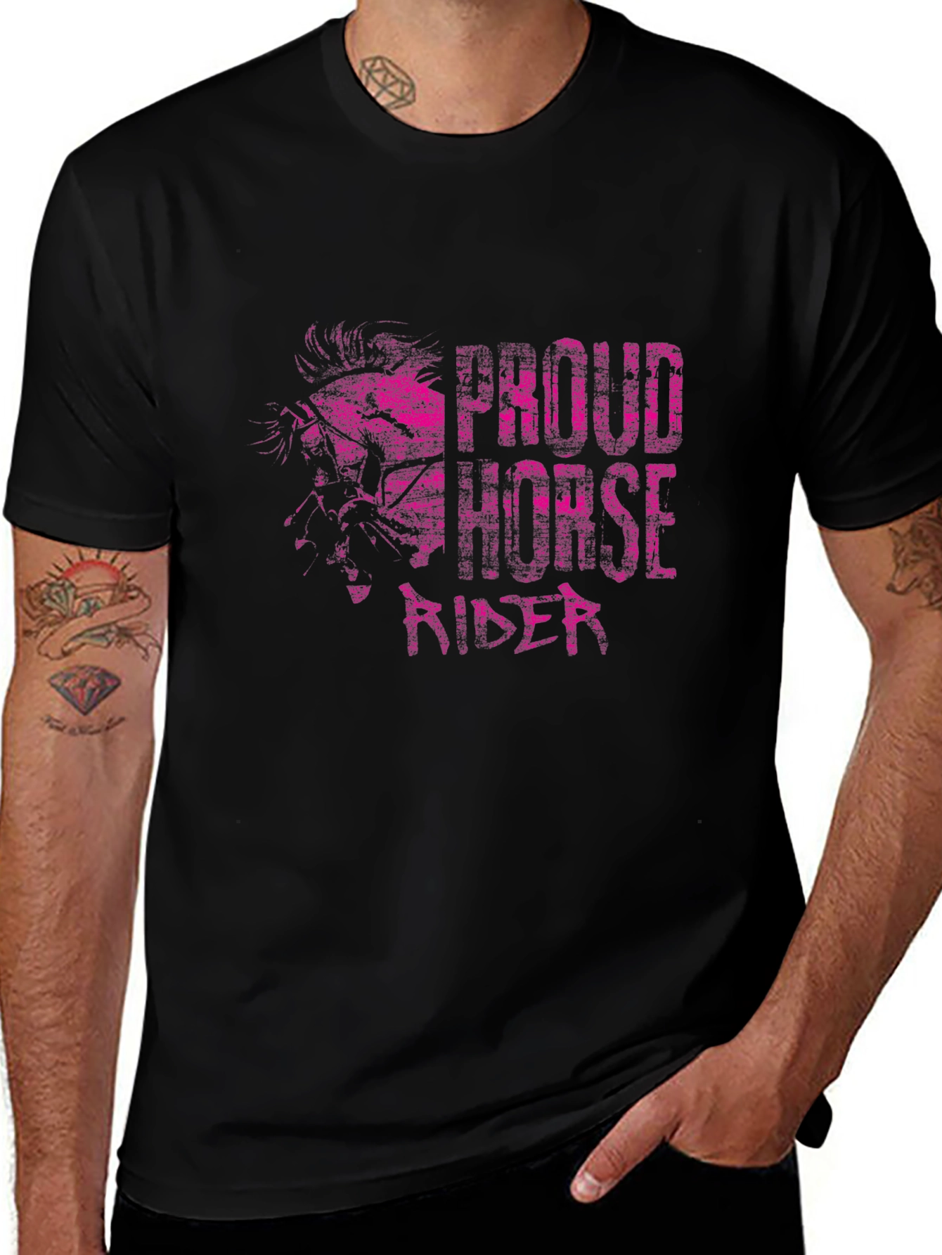 Proud Horse Rider Black T-Shirt