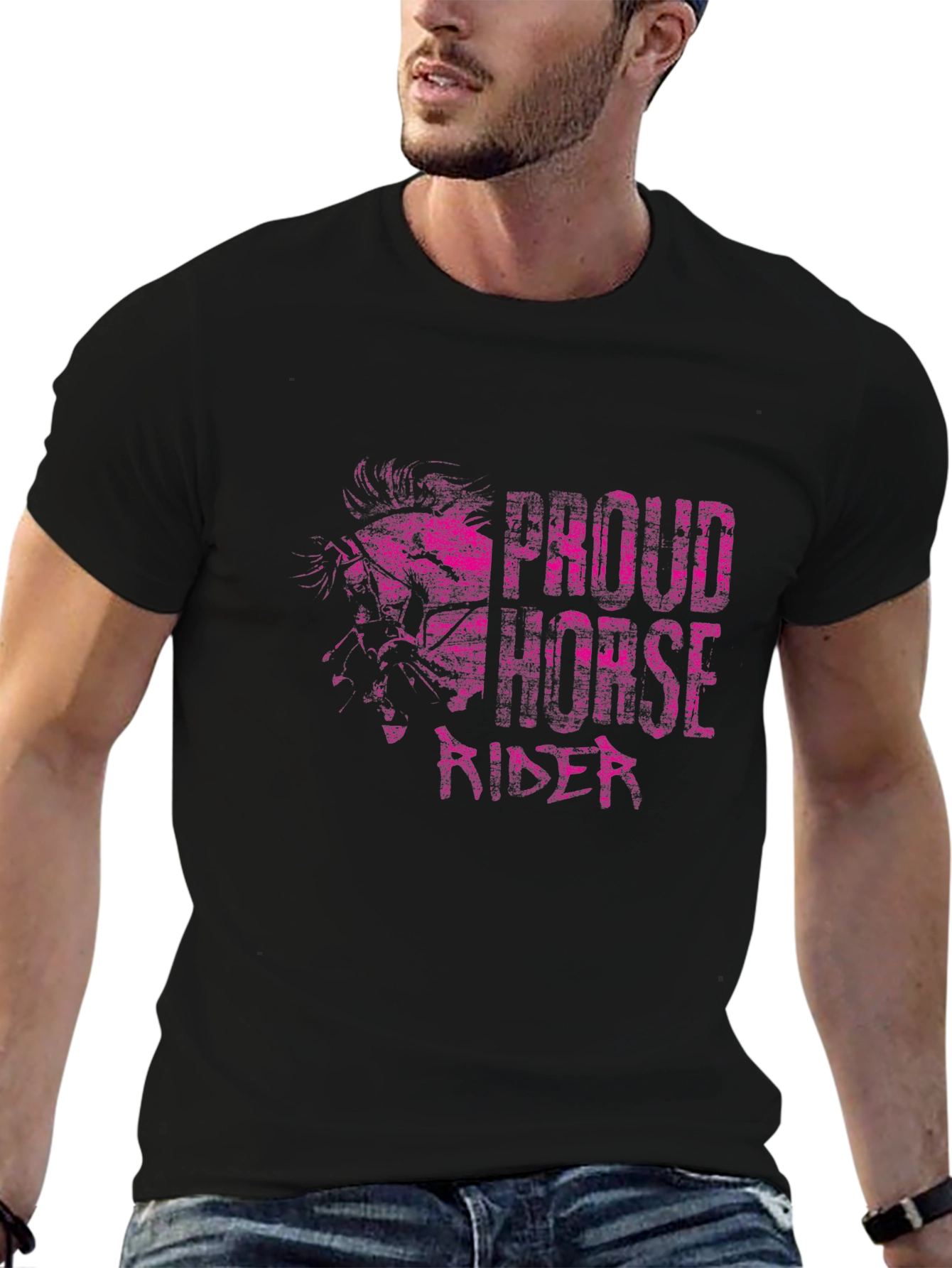 Proud Horse Rider Black T-Shirt