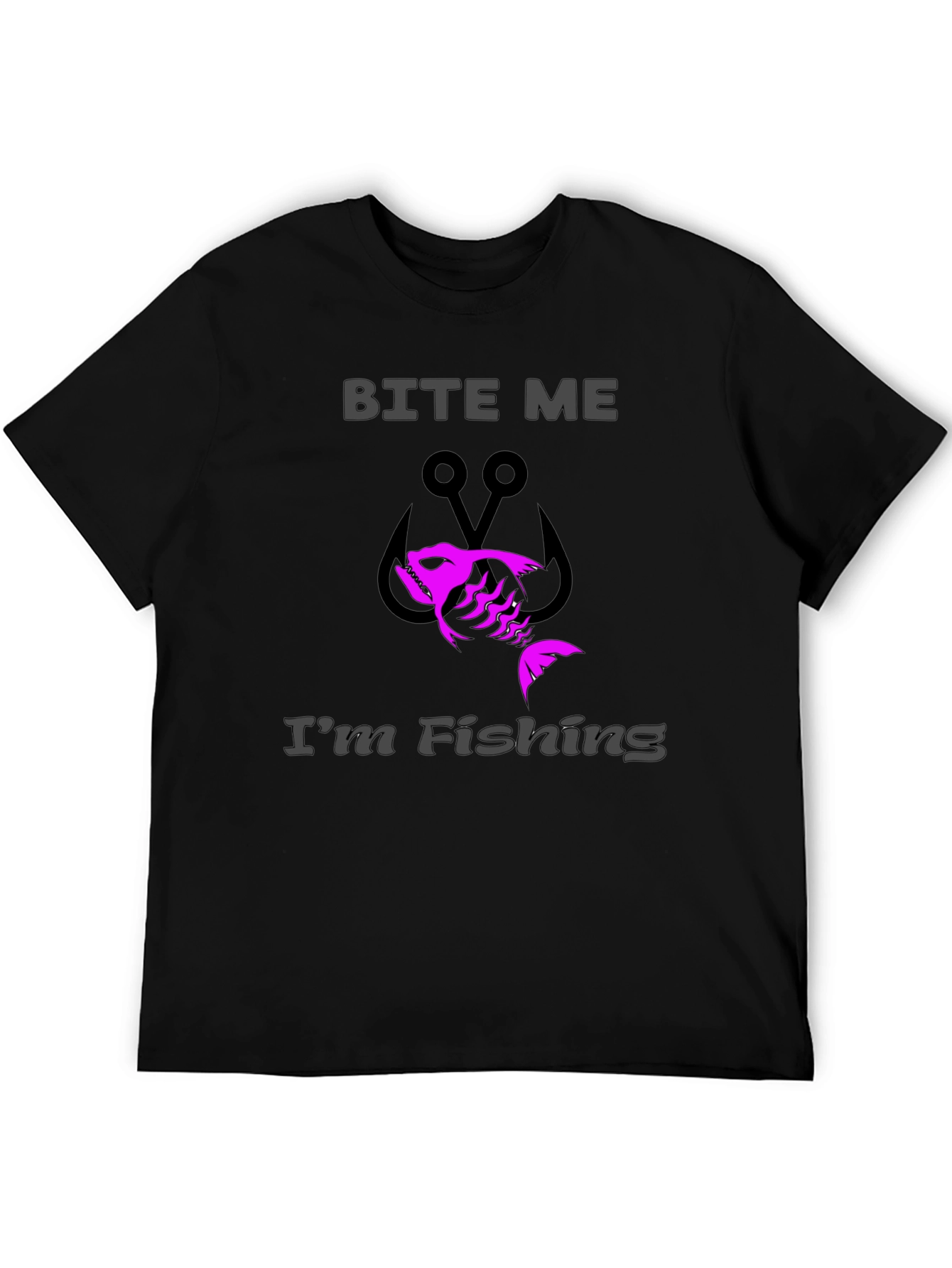 Bite Me Im Fishing T-Shirt - Black