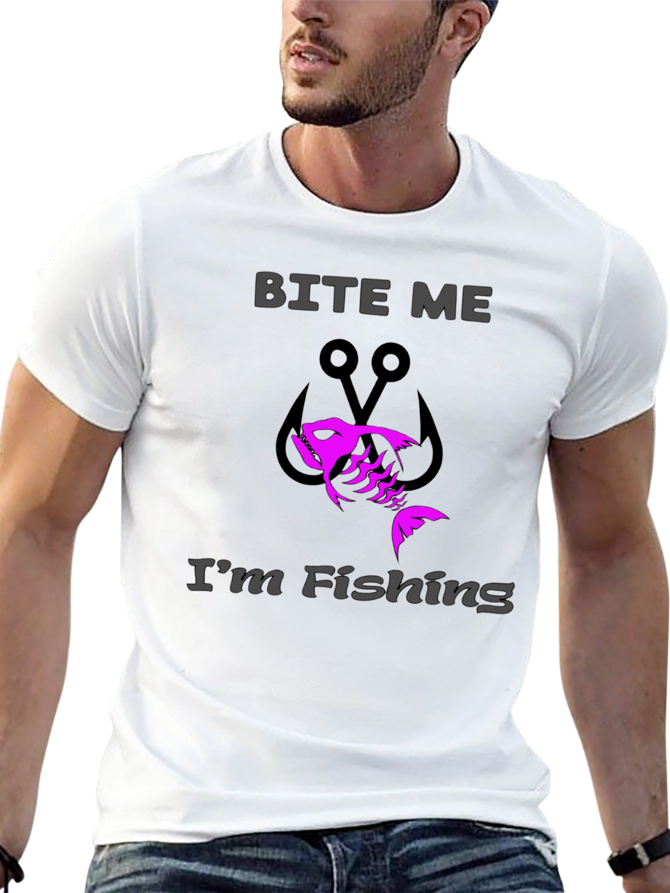 Bite Me Im Fishing T-Shirt - Black