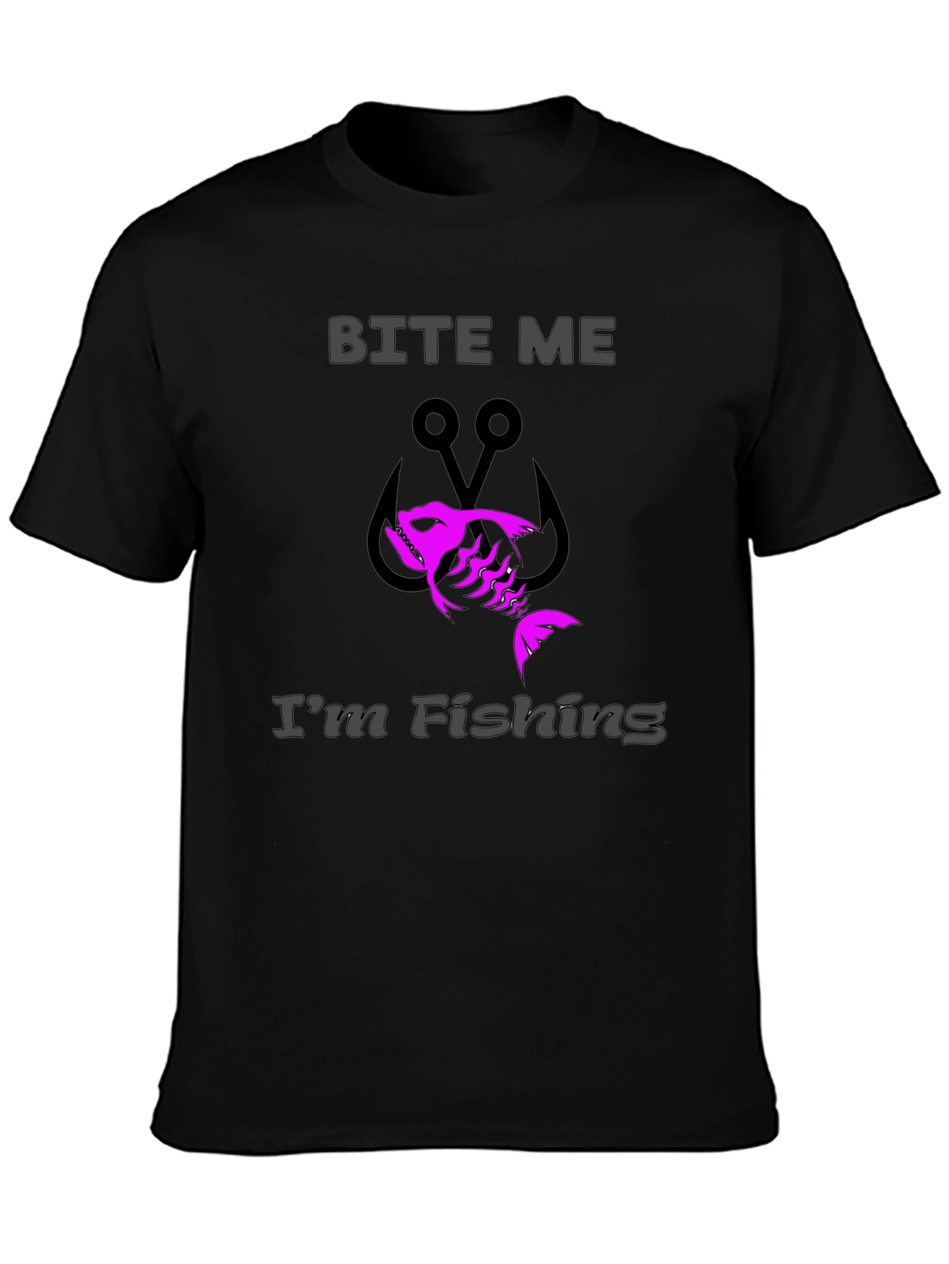 Bite Me Im Fishing T-Shirt - Black