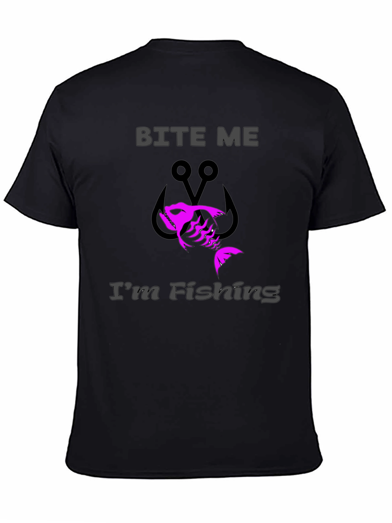 Bite Me Im Fishing T-Shirt - Black