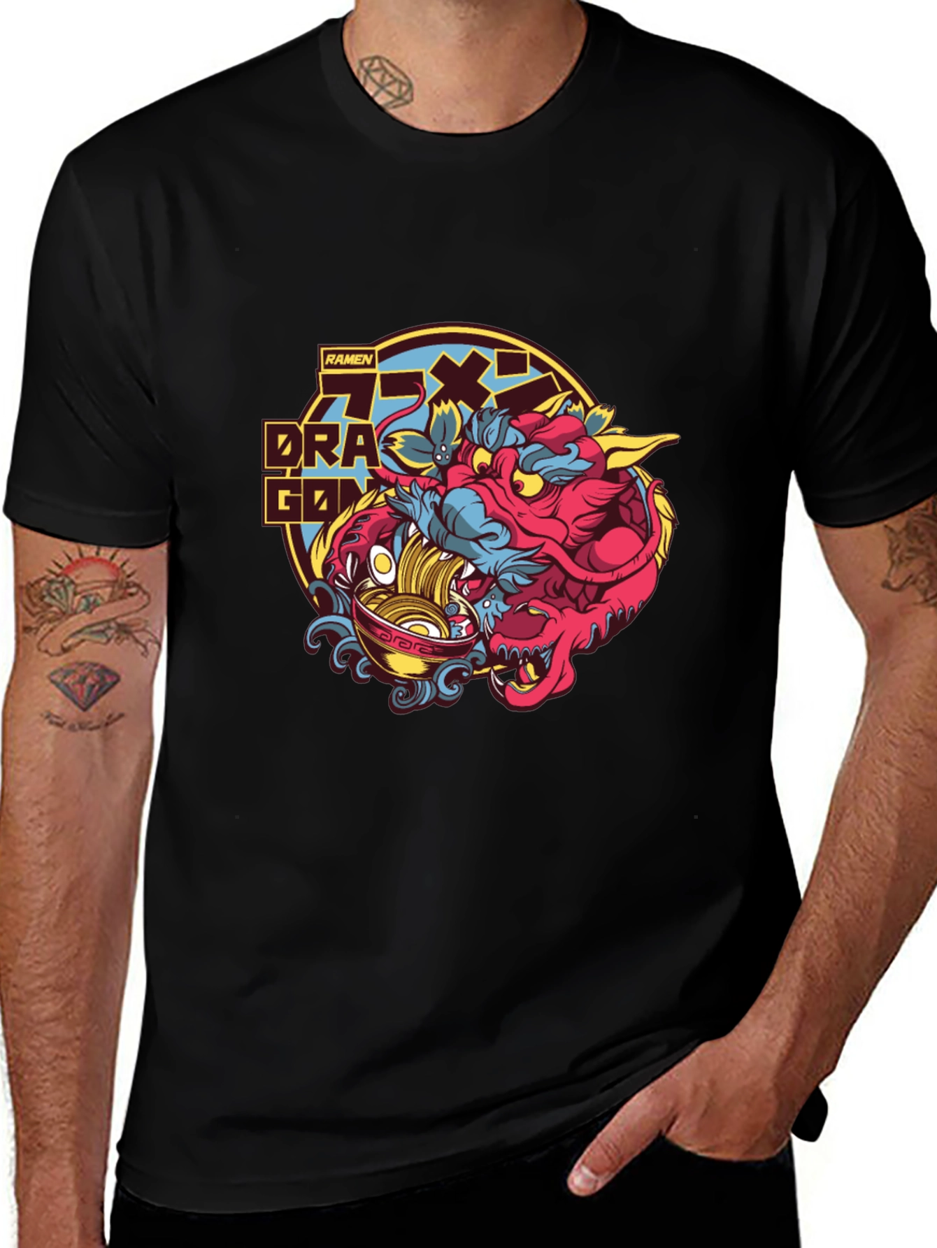 Ramen Dragon Graphic Tee - Unique Design