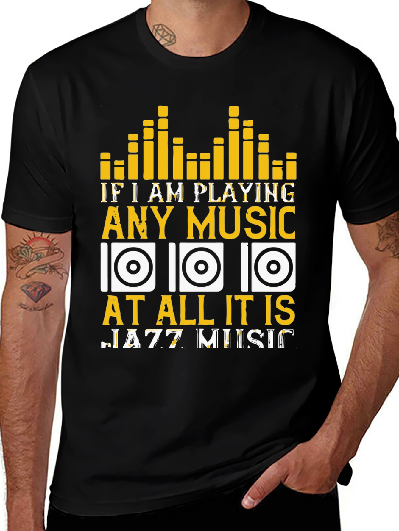 Jazz Music Lover T-Shirt - Music Equalizer Design