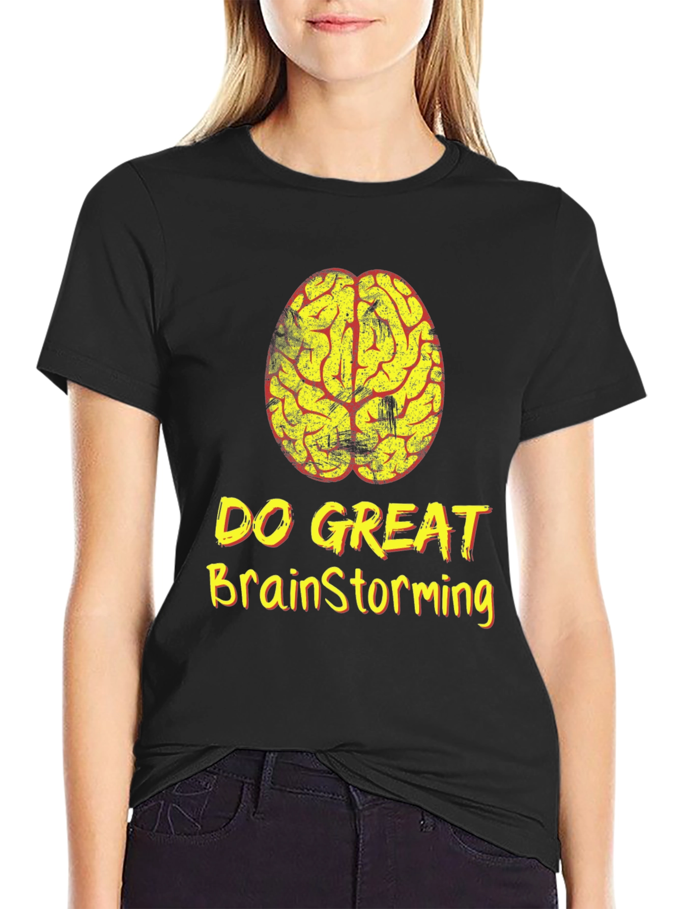 Brainstorming T-Shirt - Do Great - Black Cotton