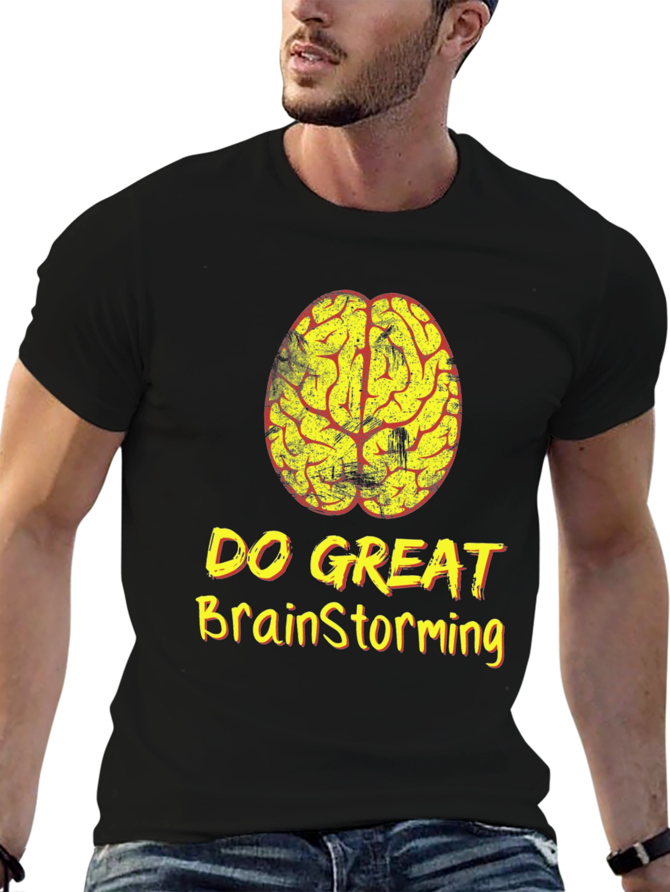 Brainstorming T-Shirt - Do Great - Black Cotton