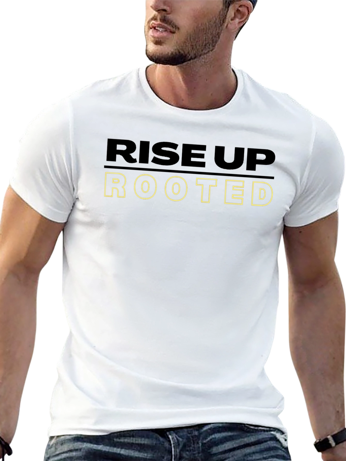 Rise Up Rooted Graphic Tee - Black Cotton Blend