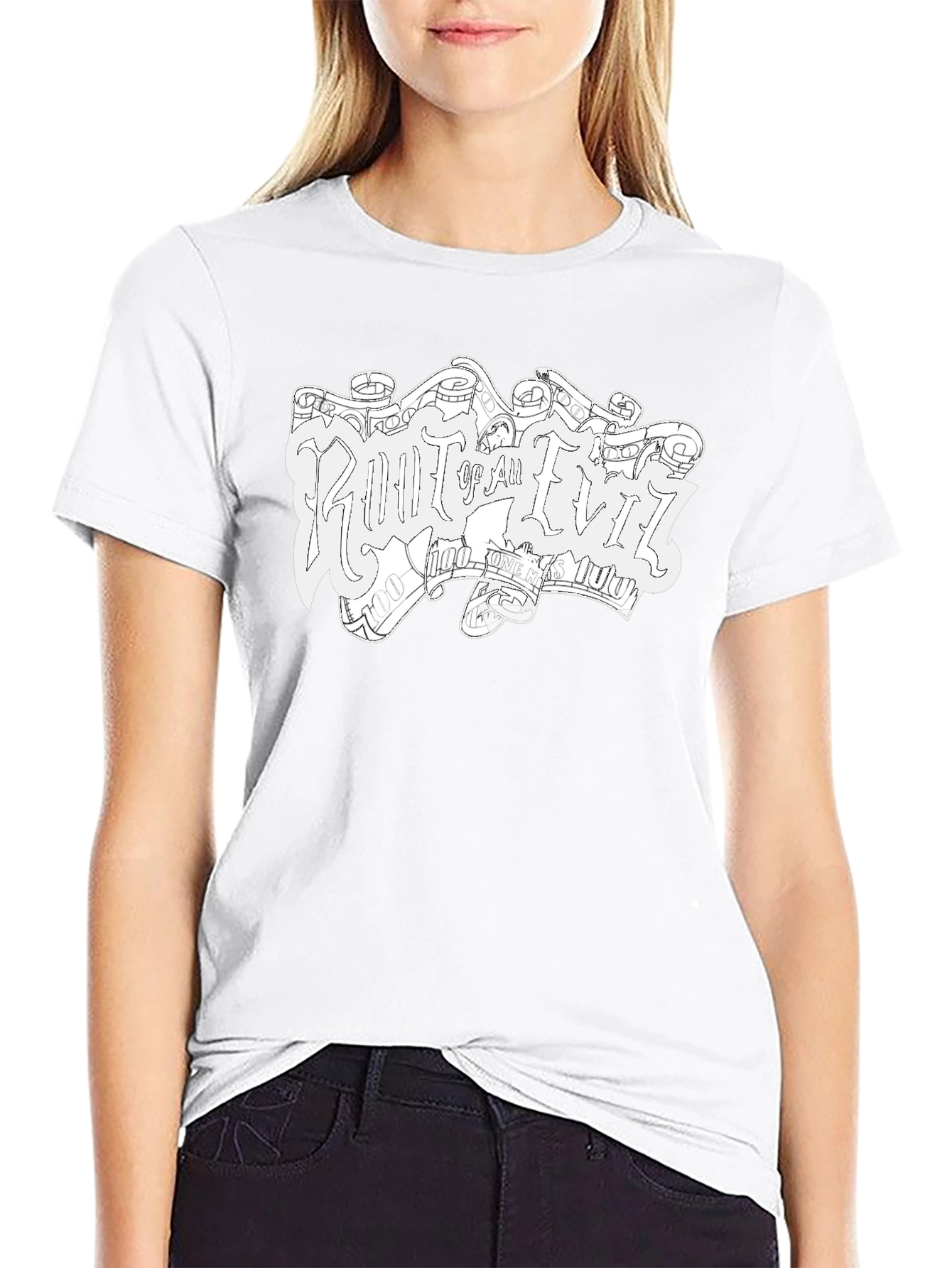 Root of All Evil Black Graphic T-Shirt