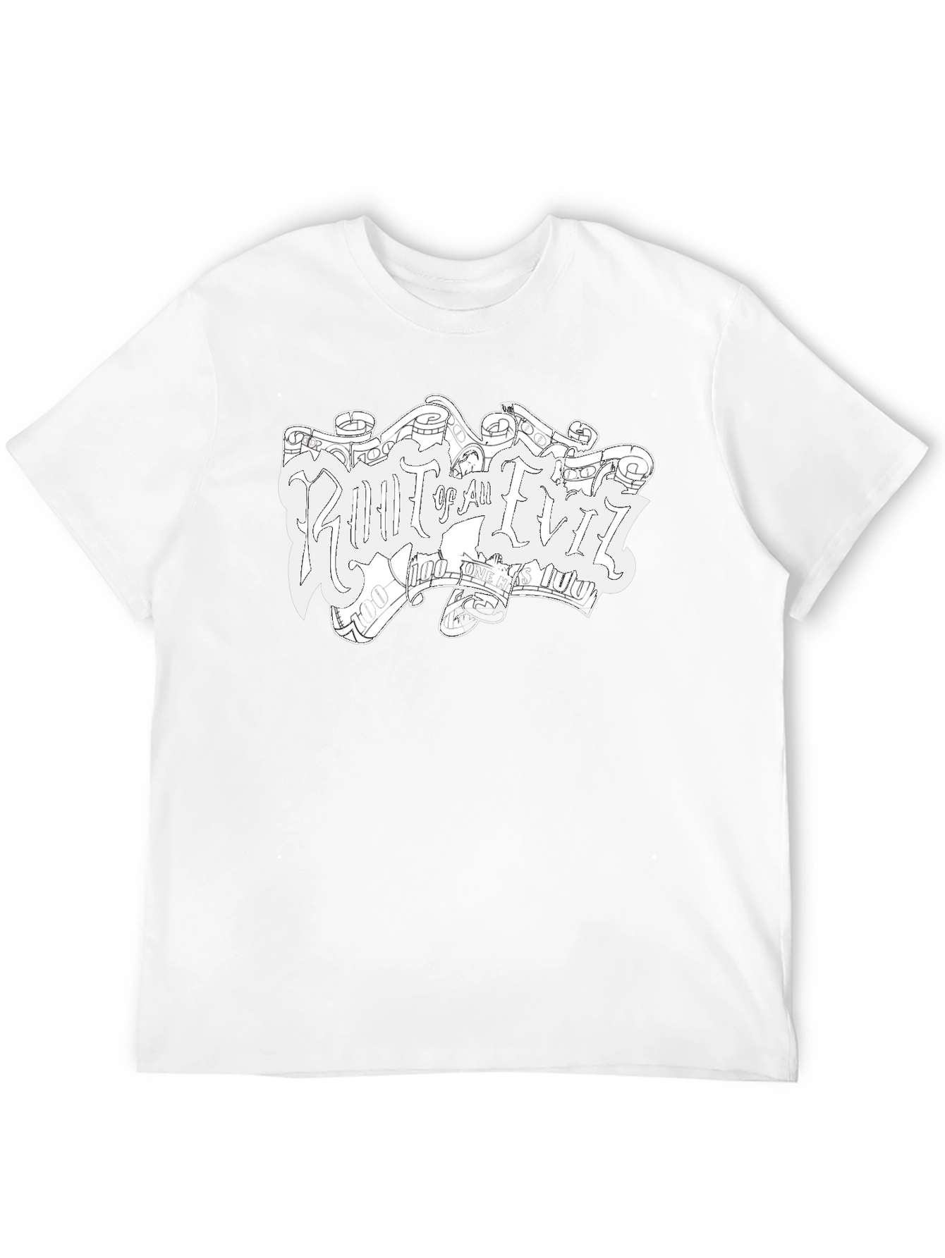 Root of All Evil Black Graphic T-Shirt