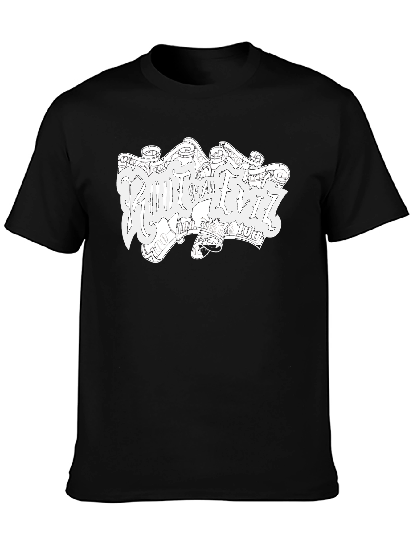 Root of All Evil Black Graphic T-Shirt