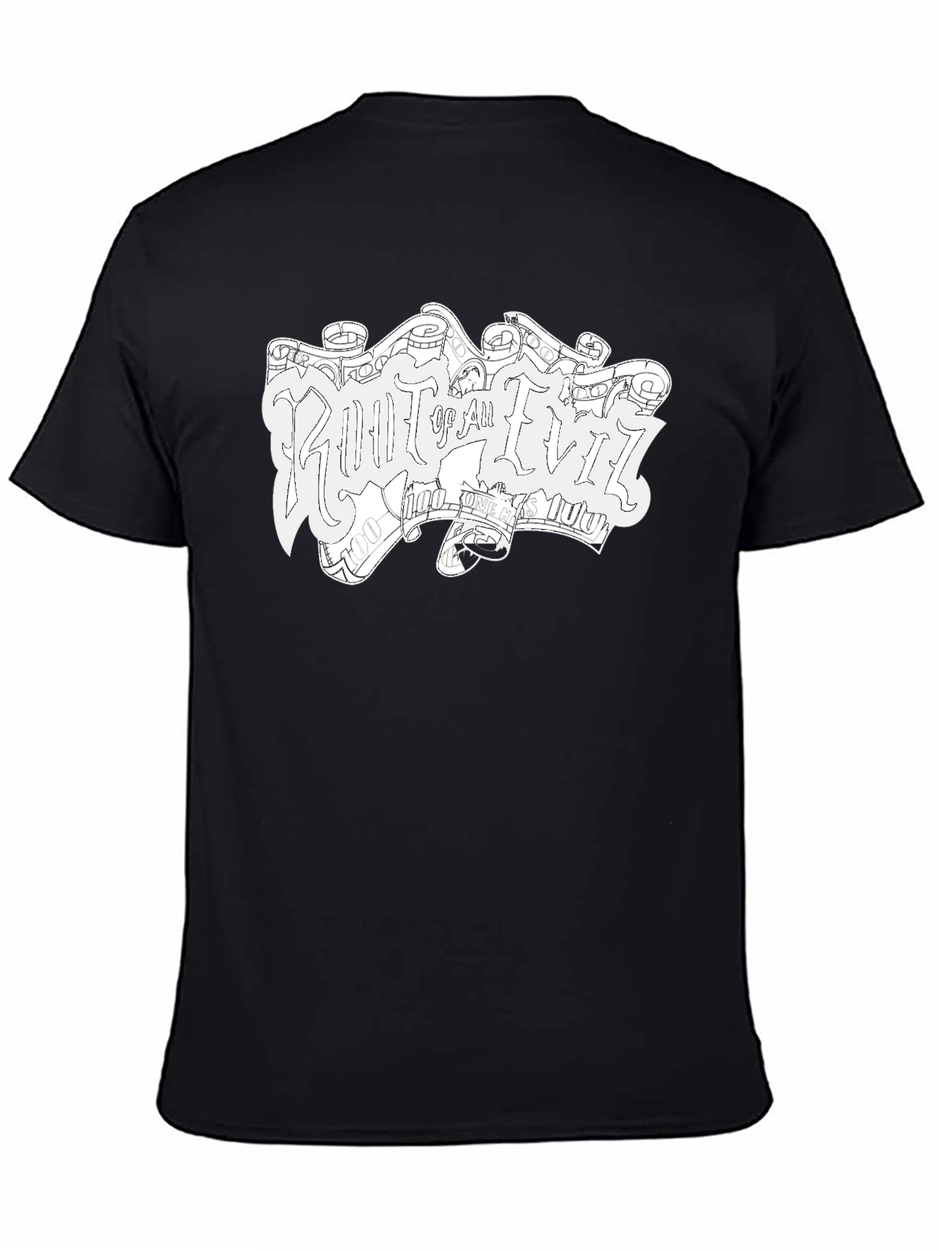 Root of All Evil Black Graphic T-Shirt