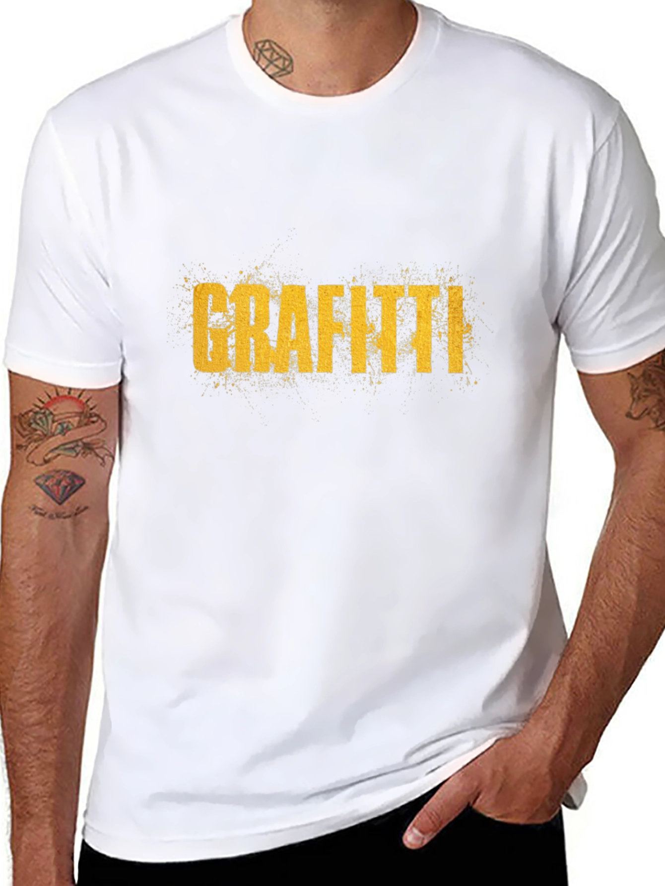 Grafitti Graphic Print Crew Neck T-Shirt
