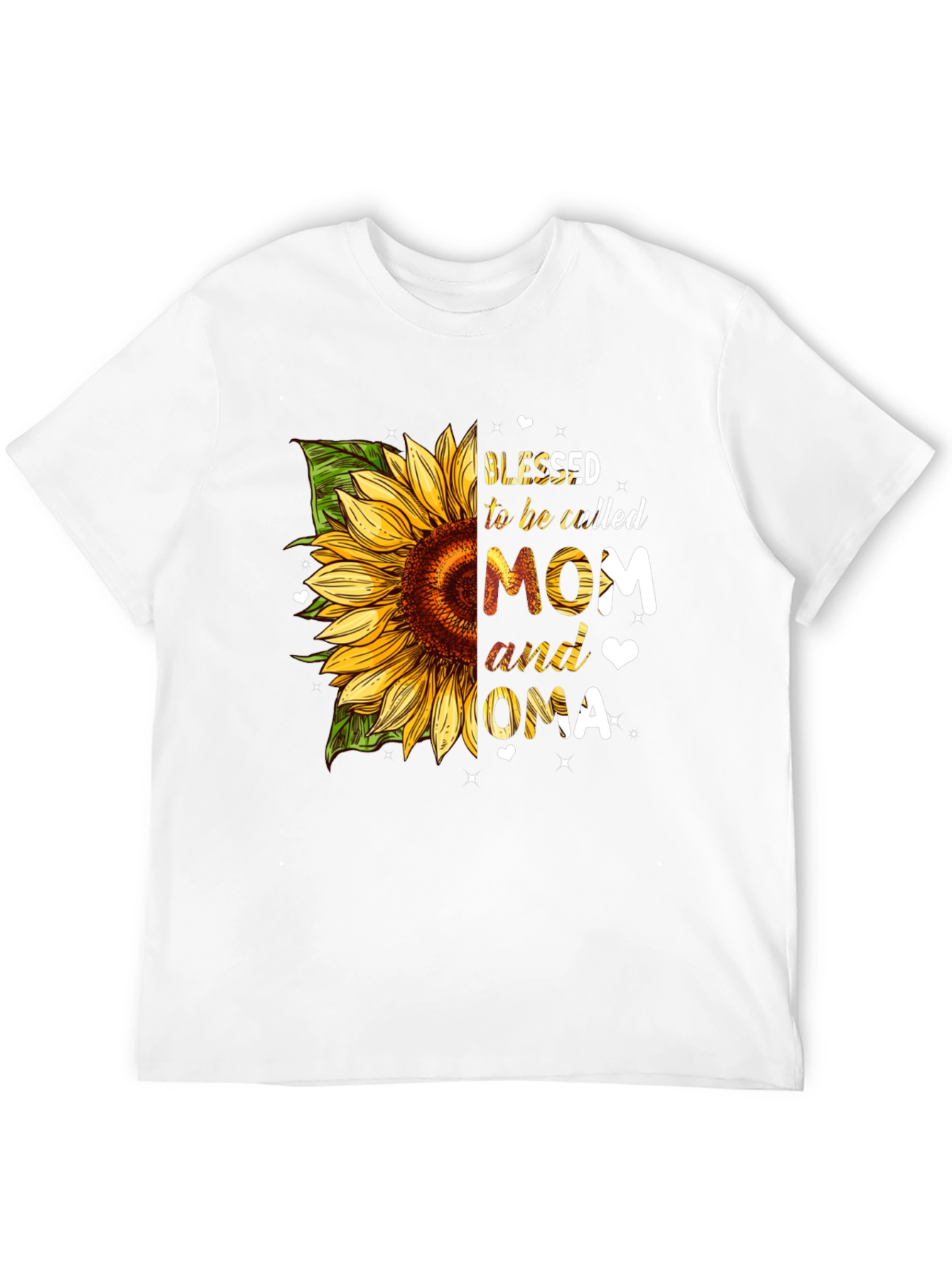 Blessed Mom & Oma Sunflower Graphic T-Shirt
