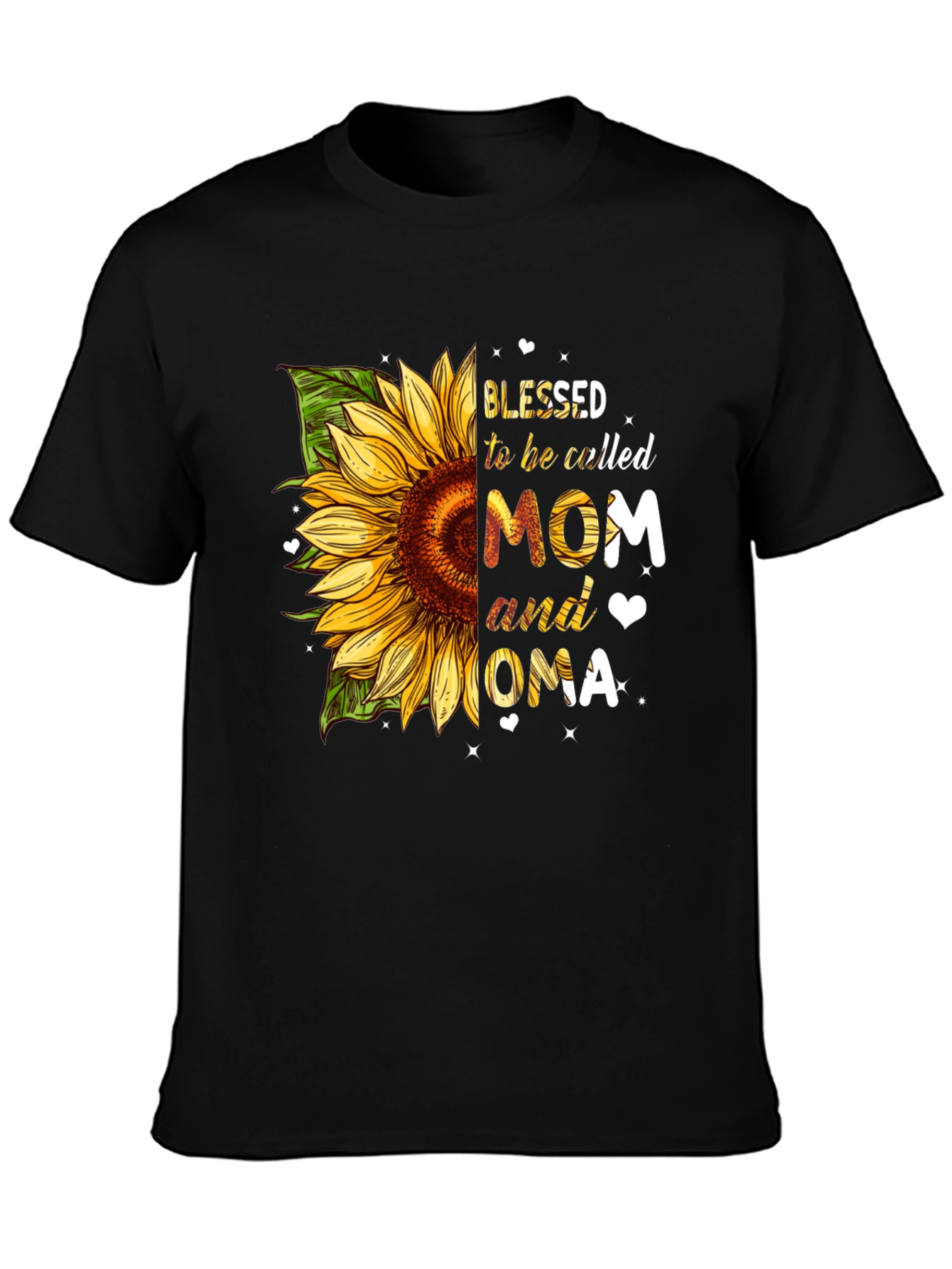 Blessed Mom & Oma Sunflower Graphic T-Shirt