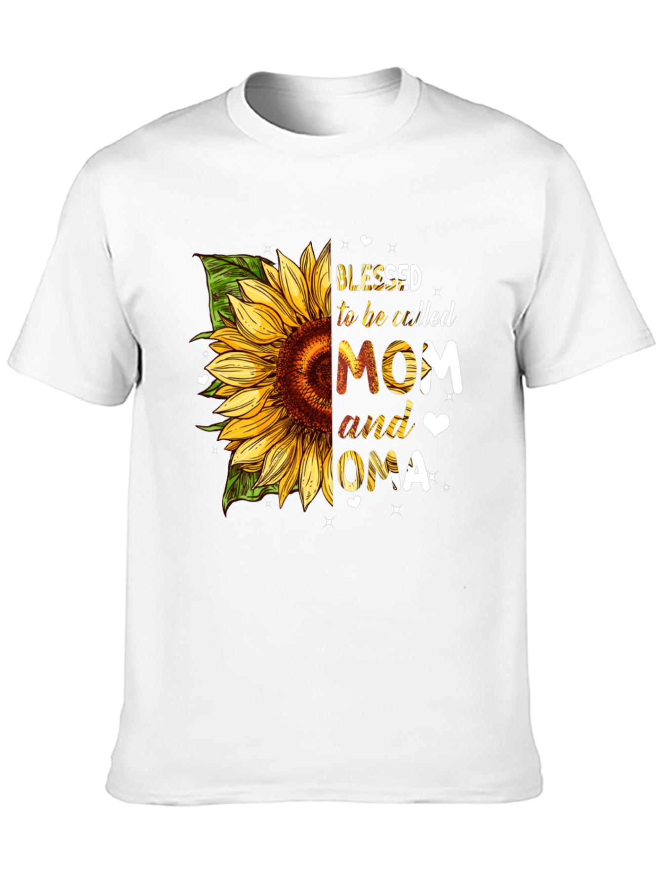 Blessed Mom & Oma Sunflower Graphic T-Shirt
