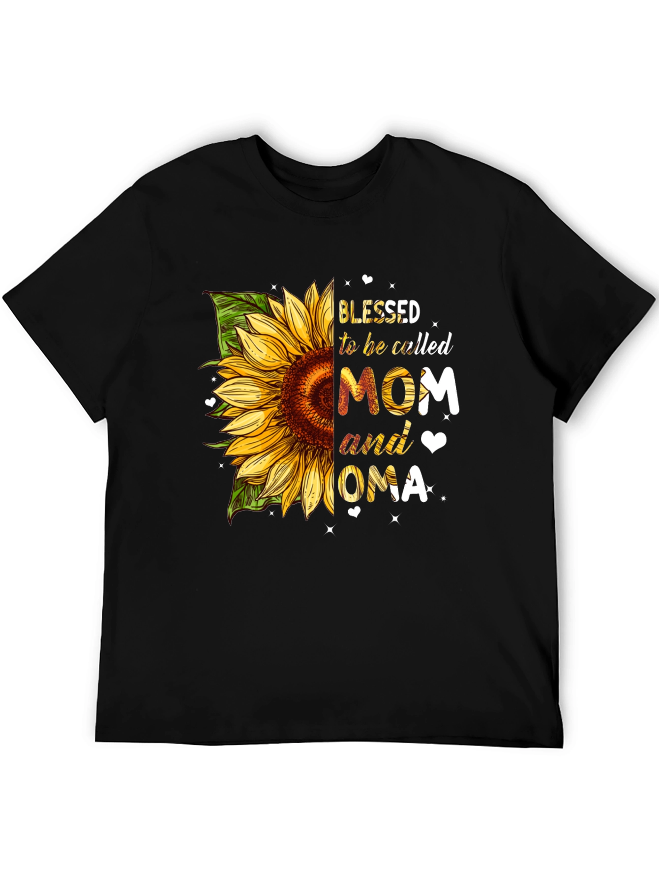 Blessed Mom & Oma Sunflower Graphic T-Shirt