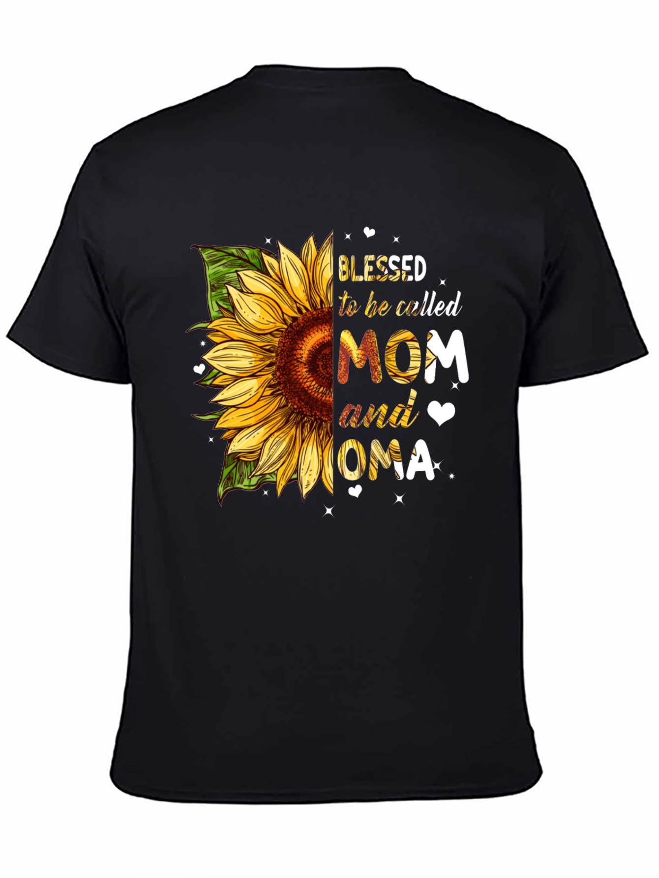 Blessed Mom & Oma Sunflower Graphic T-Shirt