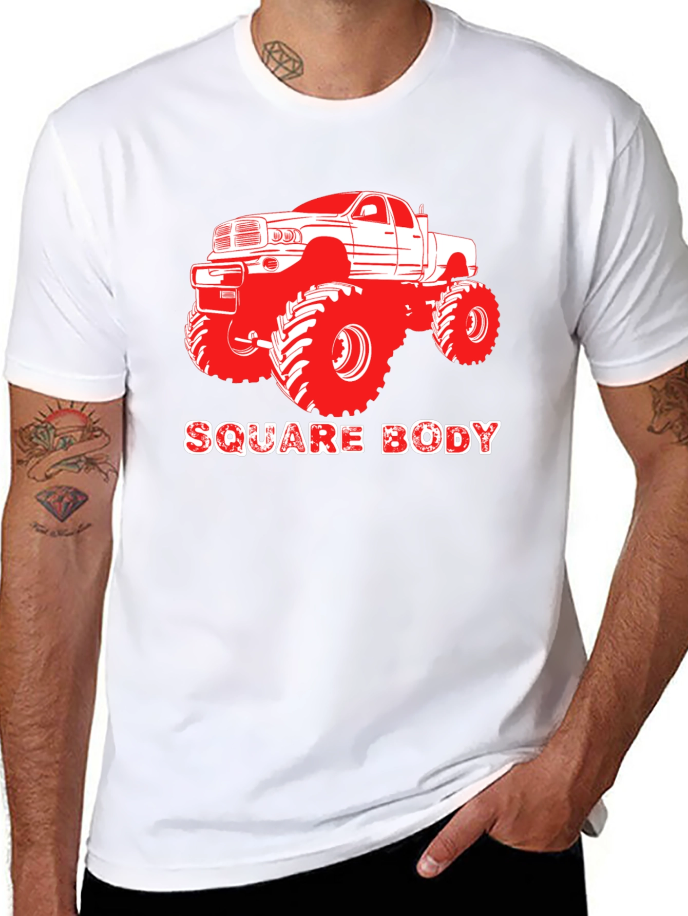 Square Body Truck Graphic Tee - Black