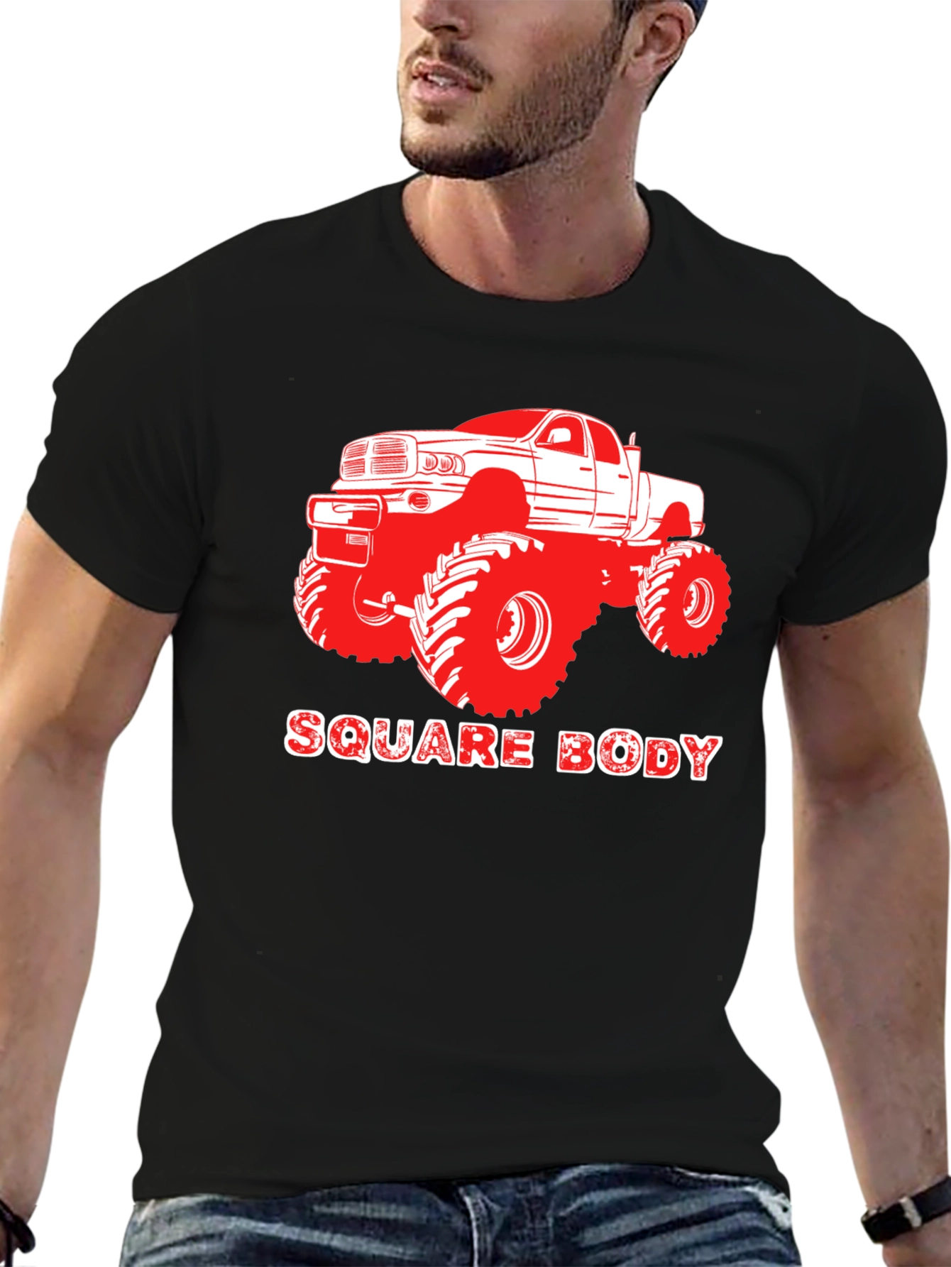 Square Body Truck Graphic Tee - Black