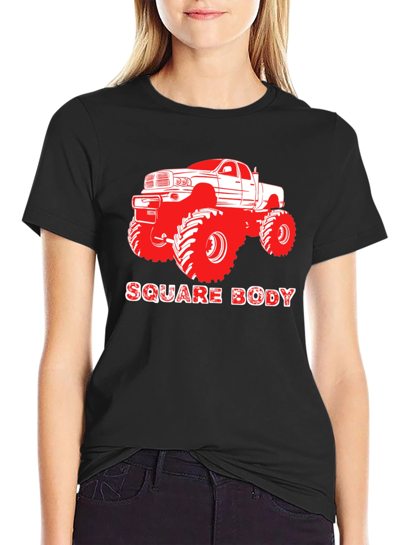 Square Body Truck Graphic Tee - Black