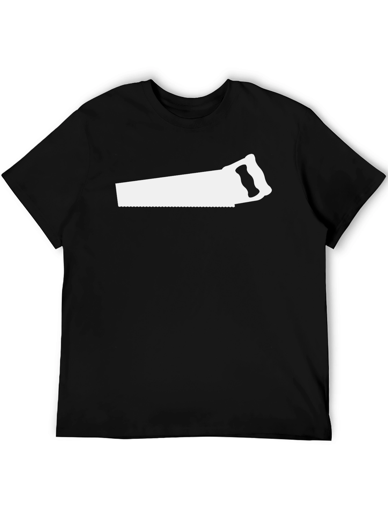 Saw Graphic Black T-Shirt - Mens Novelty Tee