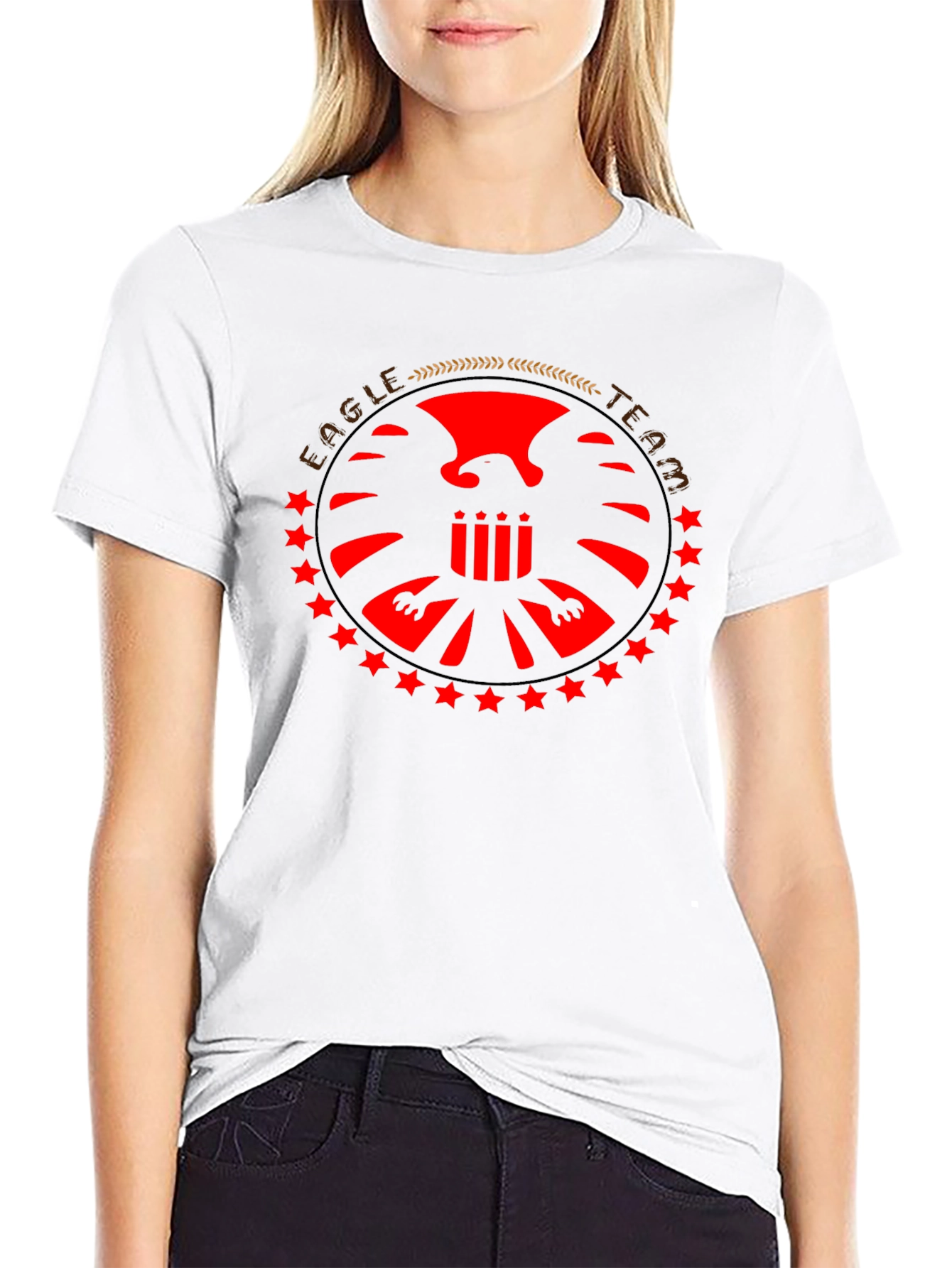 Eagle Team Graphic T-Shirt - Black Cotton Tee