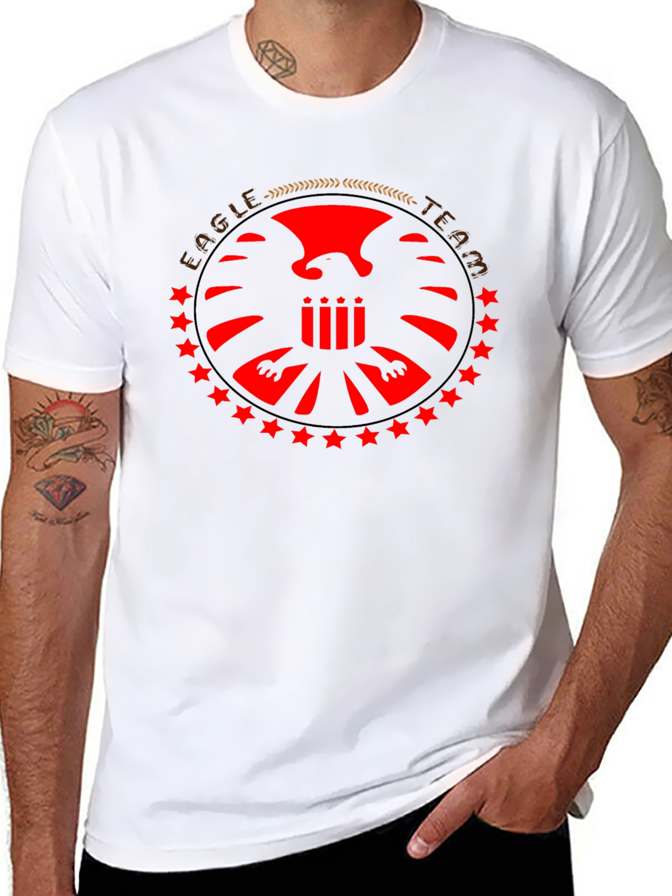 Eagle Team Graphic T-Shirt - Black Cotton Tee