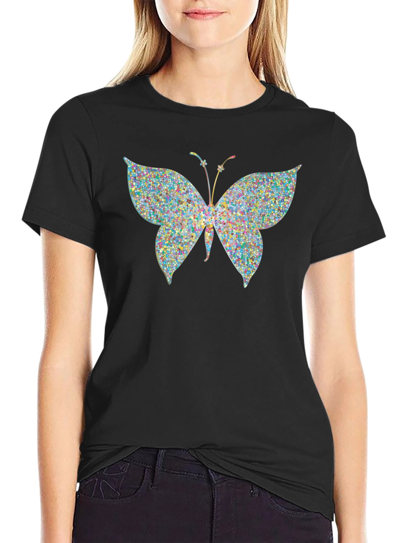 Butterfly Graphic Black T-Shirt - Stylish Mens Tee