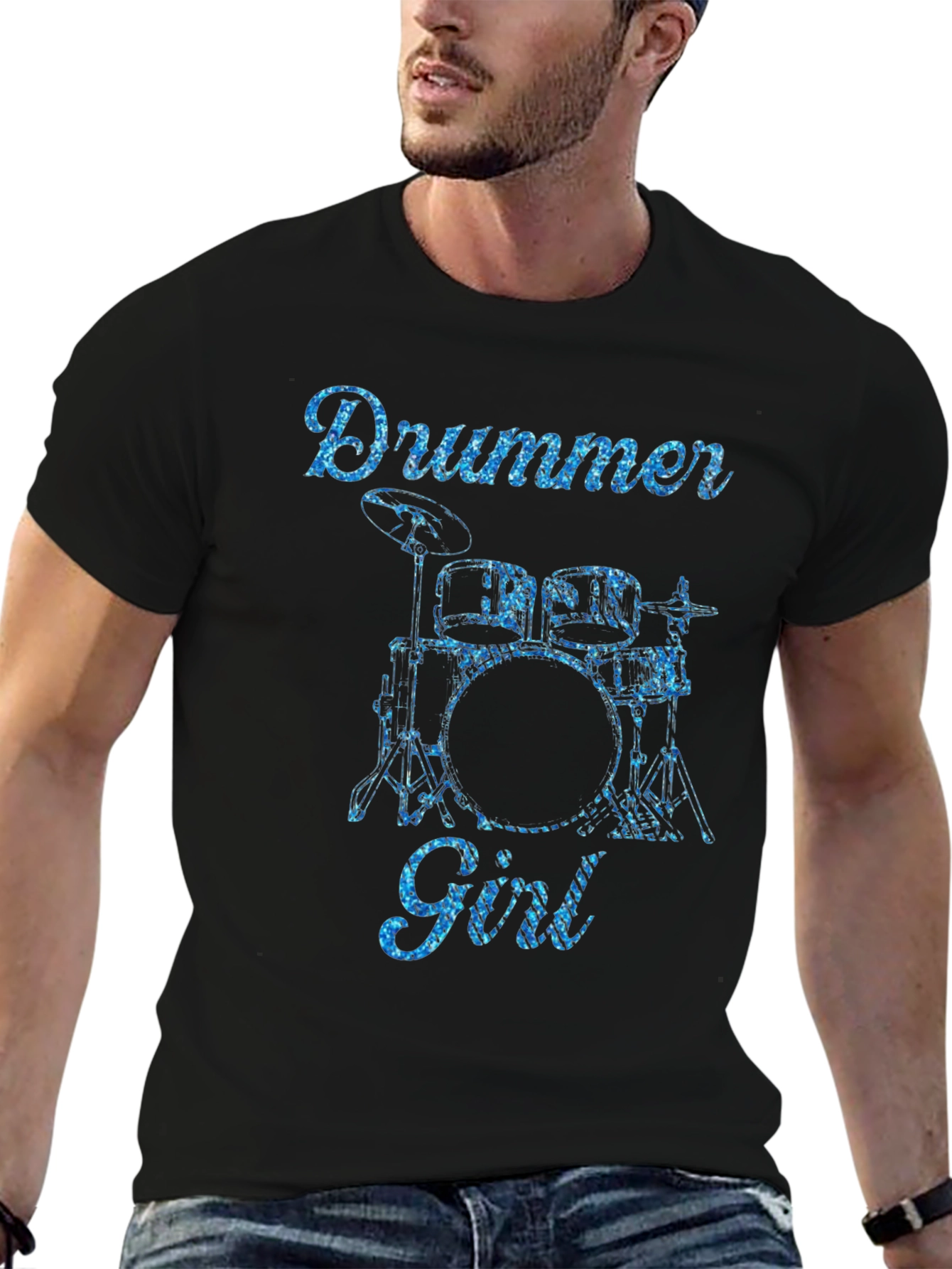 Drummer Girl Graphic Tee - Music Lover T-Shirt