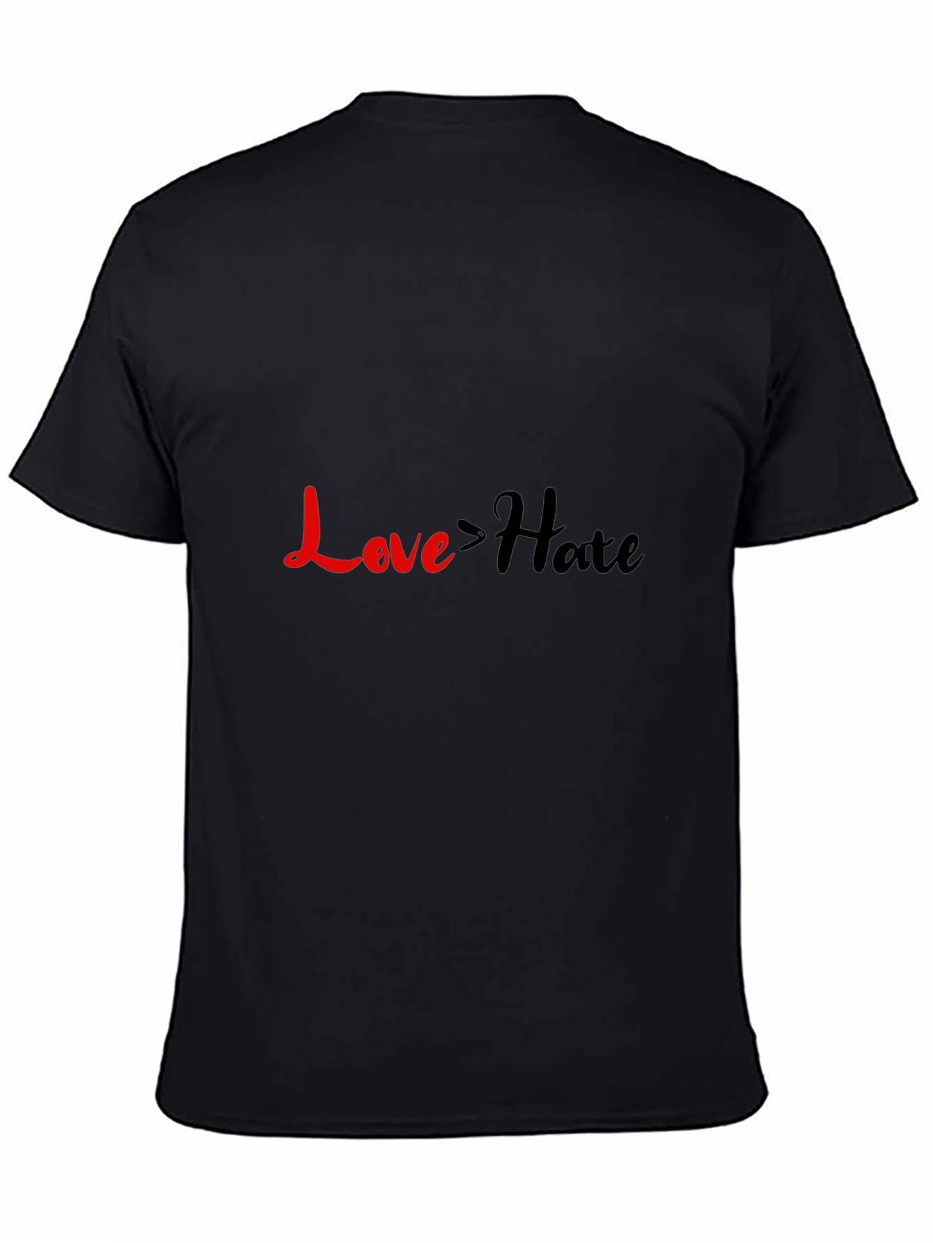 Love > Hate Graphic Tee - Black Casual T-Shirt