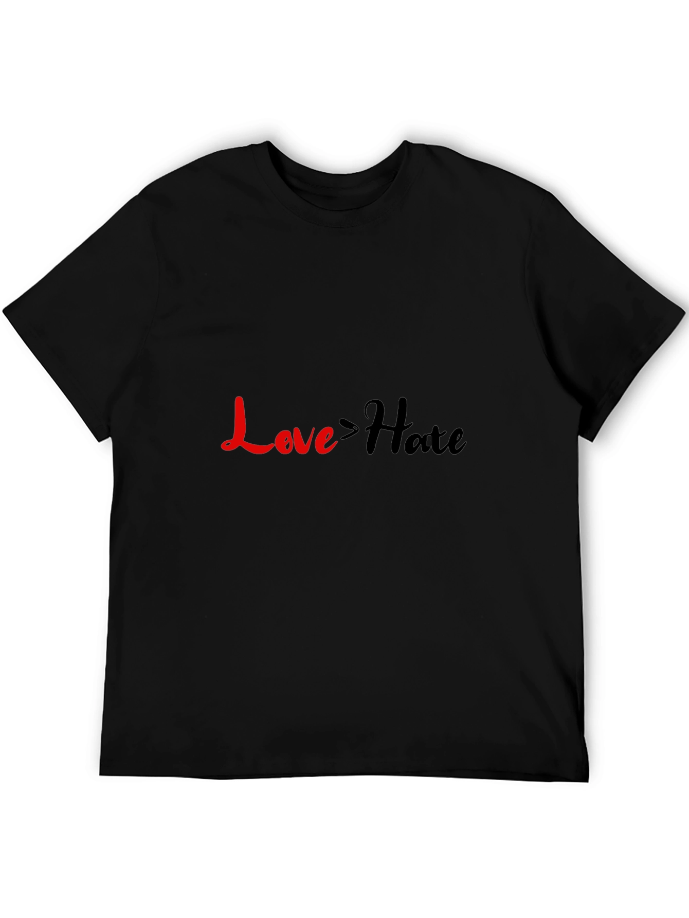 Love > Hate Graphic Tee - Black Casual T-Shirt