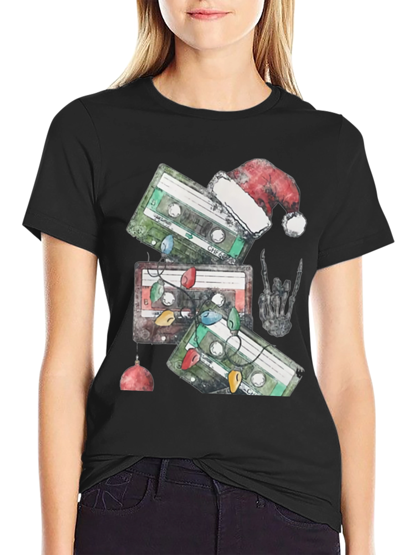Retro Cassette Christmas Graphic Tee